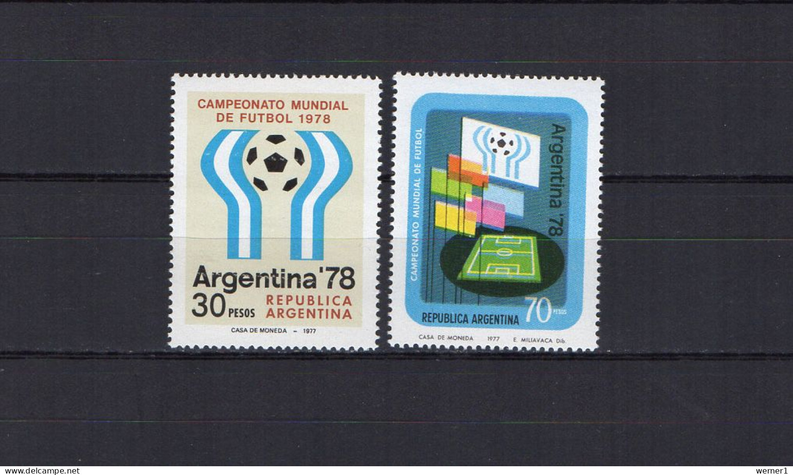 Argentina 1977 Football Soccer World Cup Set Of 2 MNH - 1978 – Argentine
