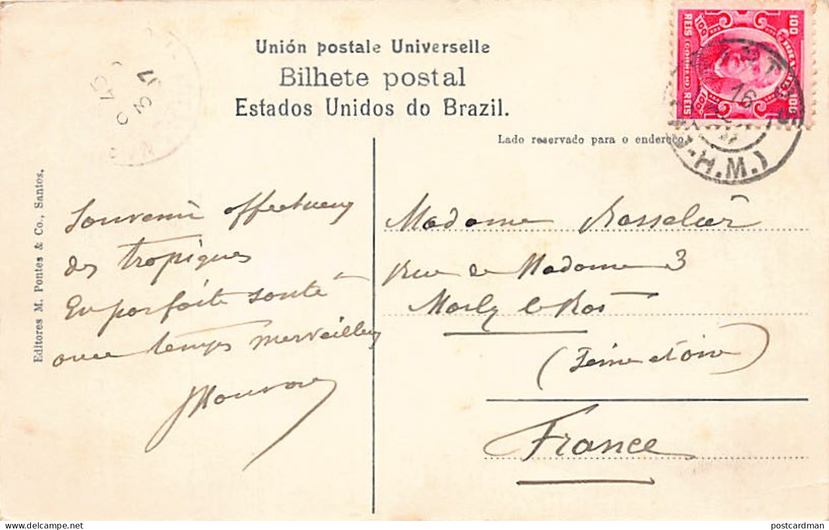 Brasil - SANTOS - Moradores No Moros Fontauna - Ed. M. Pontes & Co. 80 - Other & Unclassified