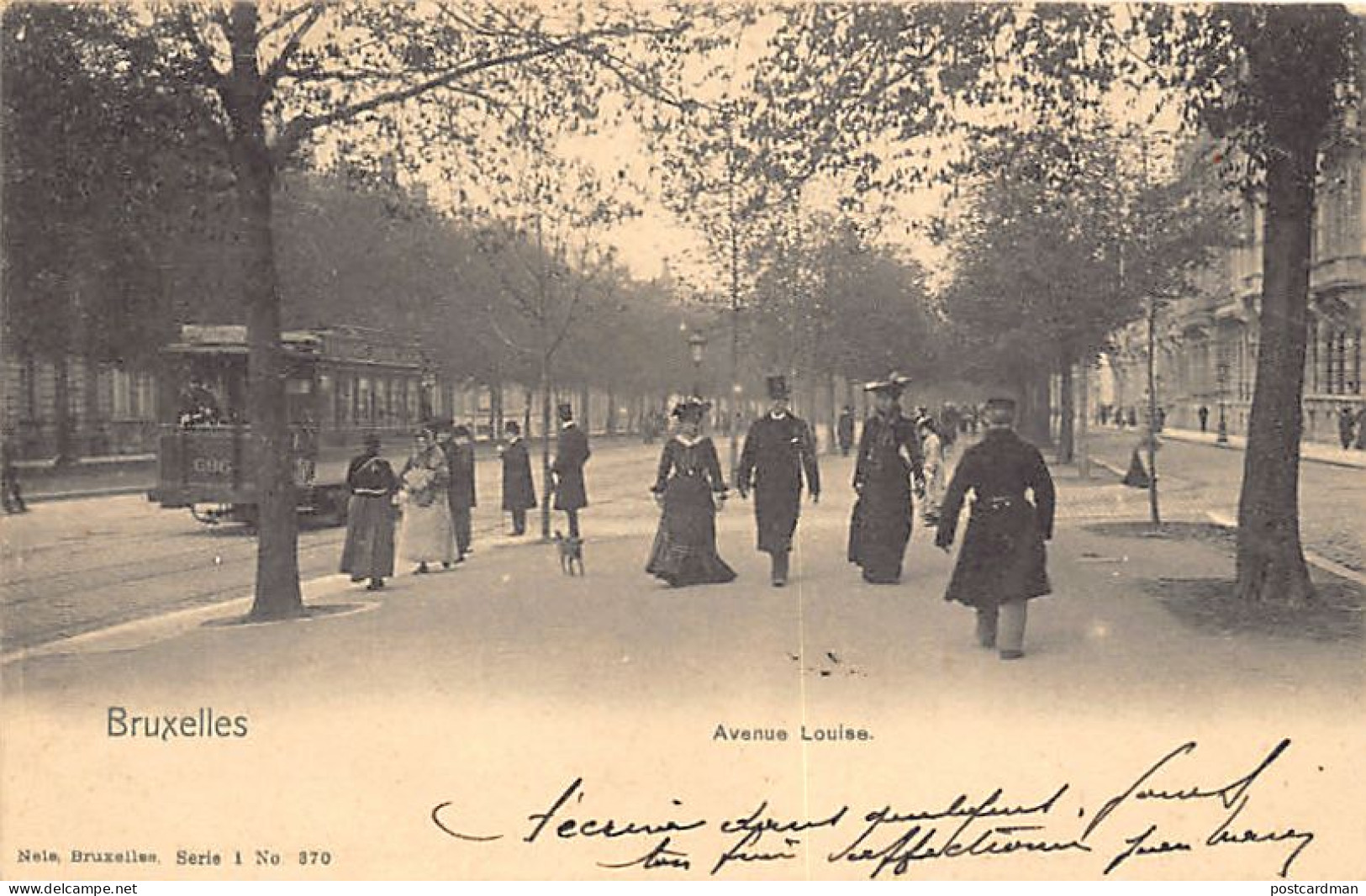 BRUXELLES - Avenue Louise - Tramway - Ed. Nels Série 1 N. 370 - Avenues, Boulevards