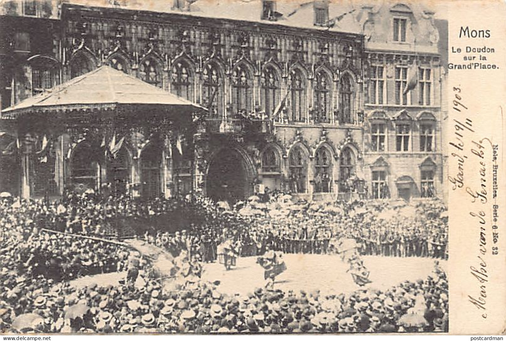 Belgique - MONS (Hainaut) Le Doudou Sur La Grand'Place - Ed. Nels Série 6 N. 32 - Mons