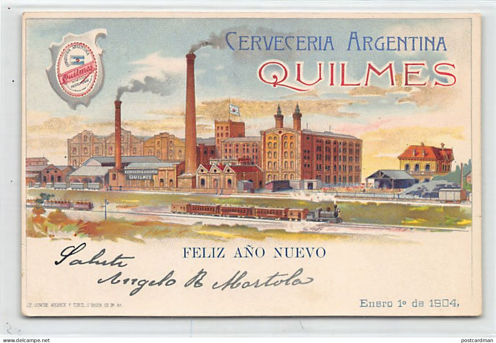 Argentina - BUENOS AIRES - Cerveceria Quilmes, Enero 1° De 1904 - Ed. Gunche  - Argentine