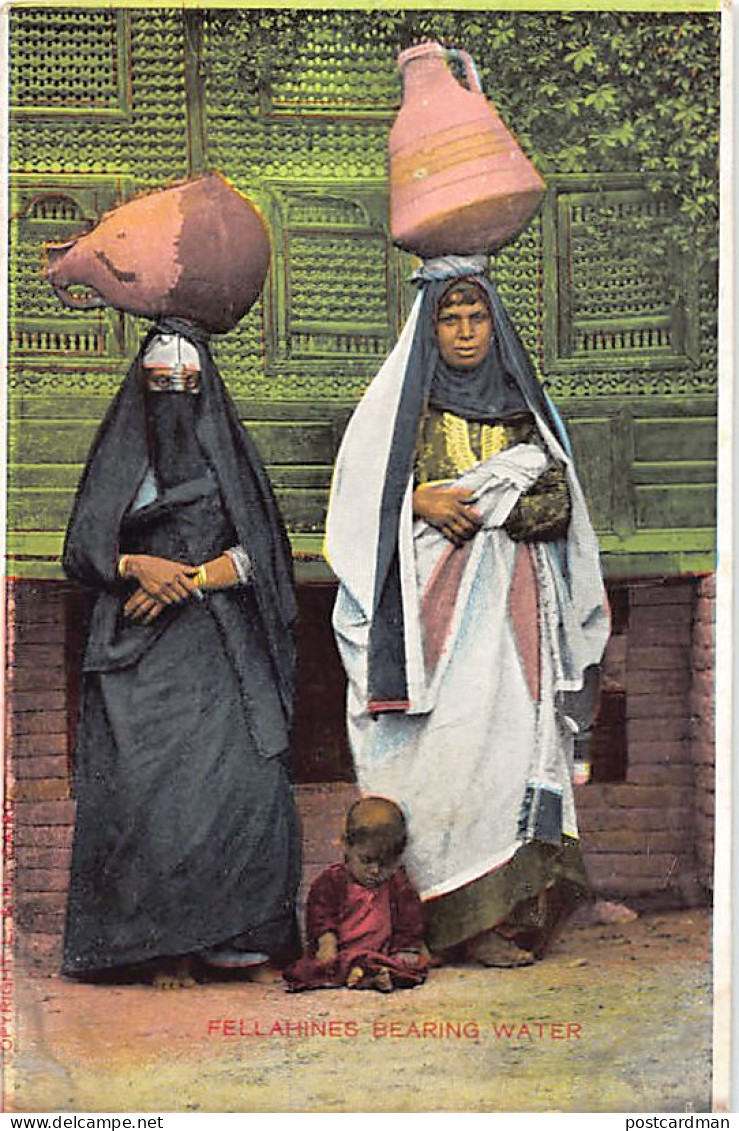 EGYPT - Women Carrying Water Jars On Their Heads - Publ. Unknown - Persone