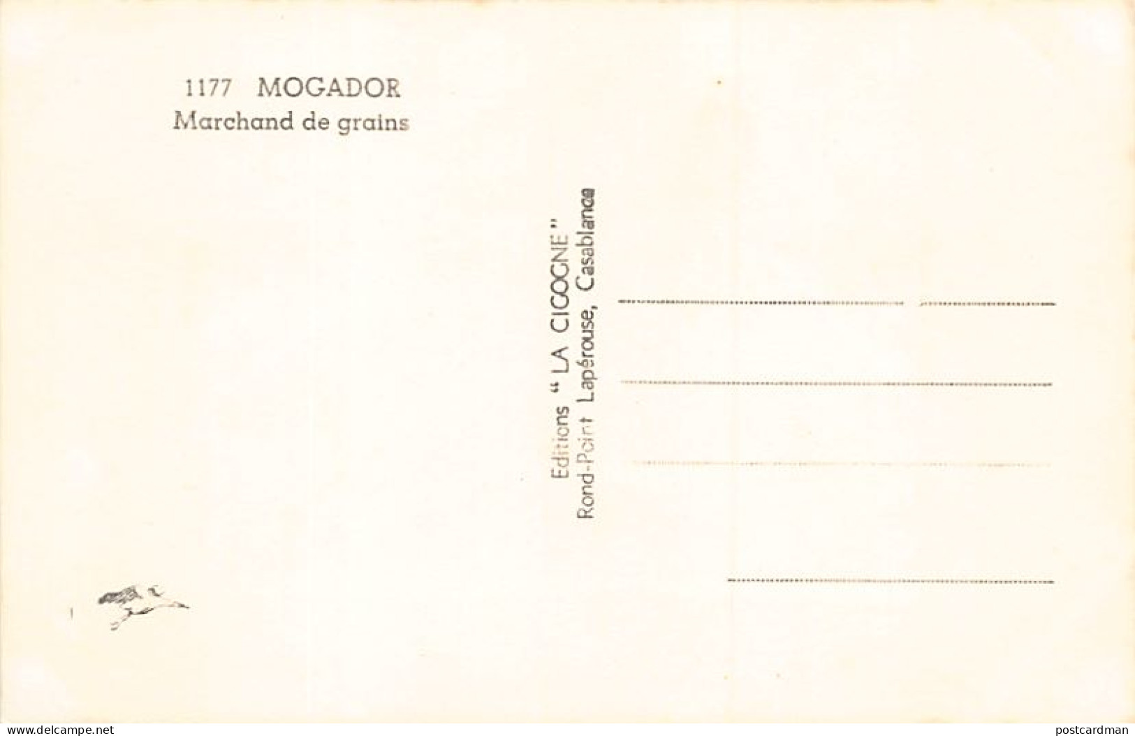 Maroc - MOGADOR - Marchand D Egrains - Ed. La Cigogne 1177 - Other & Unclassified