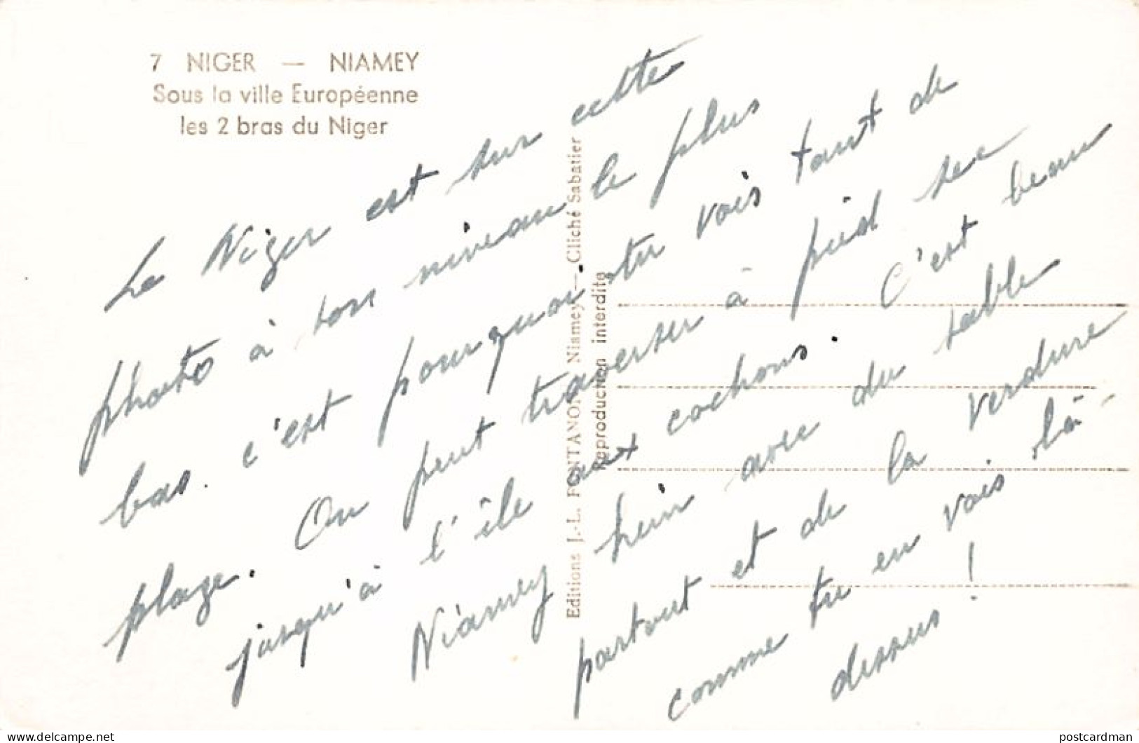 Niger - NIAMEY - Sous La Ville Européenne, Les 2 Bras Du Fleuve - Ed. J.-L. Fontanon 7 - Niger