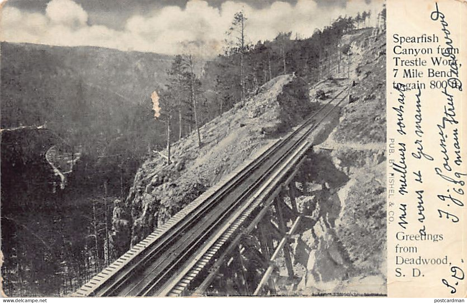 Usa - DEADWOOD (SD) Spearfish Canyon From Trestle Work - Small Faults SEE SCANS FOR CONDITION - Otros & Sin Clasificación