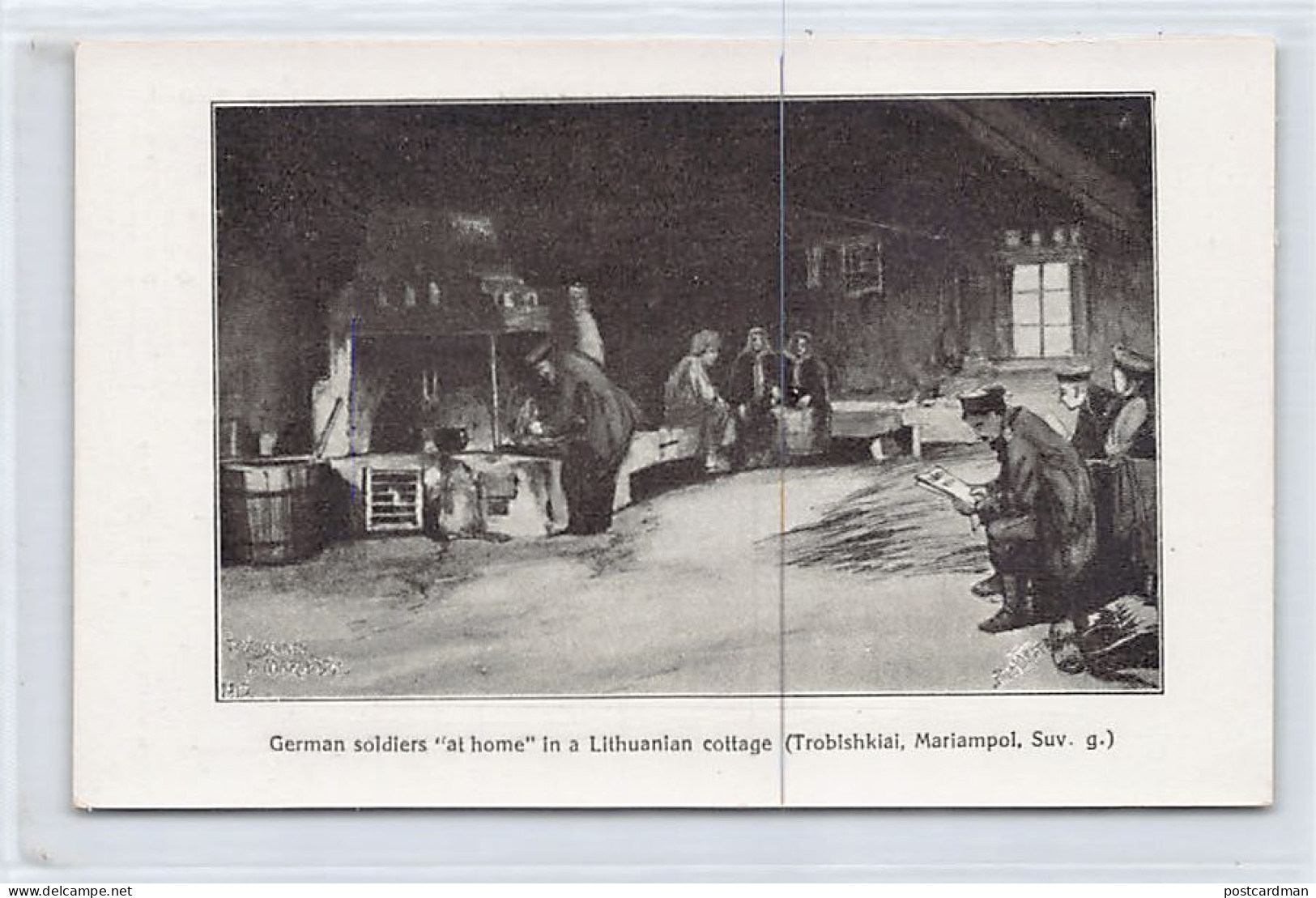Lithuania - TRIOBISKIAI - German Soldiers At Home In A Lithuanian Cottage - Publ. Lithuanian War Relief Fund  - Lithuania