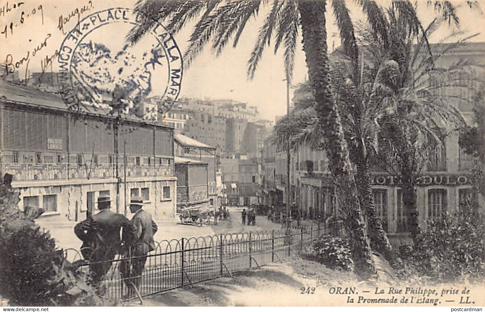 Algérie - ORAN - La Rue Philippe, Prise De La Promenade De L'Etang - Ed. L.L. 242 - Oran