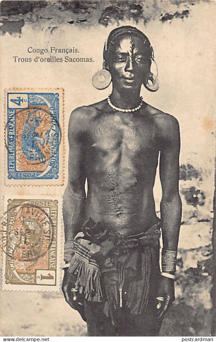 CENTRAFRIQUE - Boucles D'oreilles Sacomas - Ed. Auguste Béchaud  - República Centroafricana