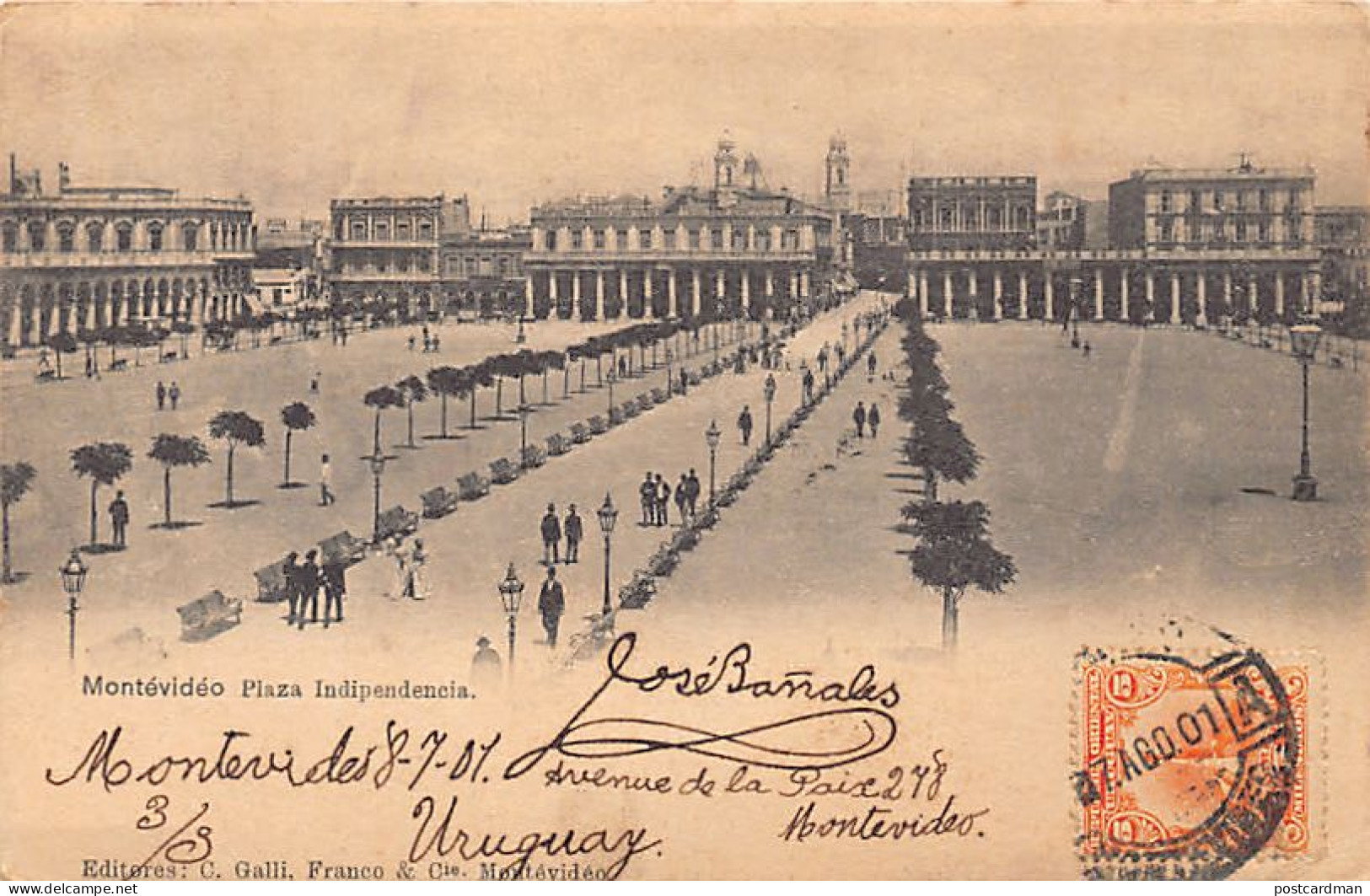 Uruguay - MONTEVIDEO - Plaza Independencia - Ed. C. Galli, Franco & Cie  - Uruguay
