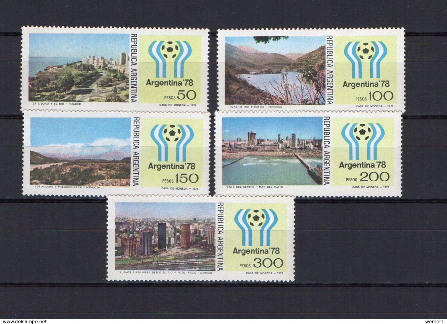 Argentina 1978 Football Soccer World Cup Set Of 5 MNH - 1978 – Argentine
