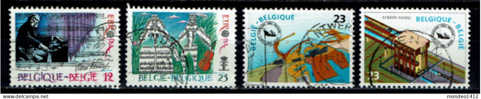 België 1985 OBP 2175/2178  - Y&T 2175/78 - Europa,  Muziek, Musique, Music - Navigation, Strépy-Thieu, Zeebrugge - Used Stamps