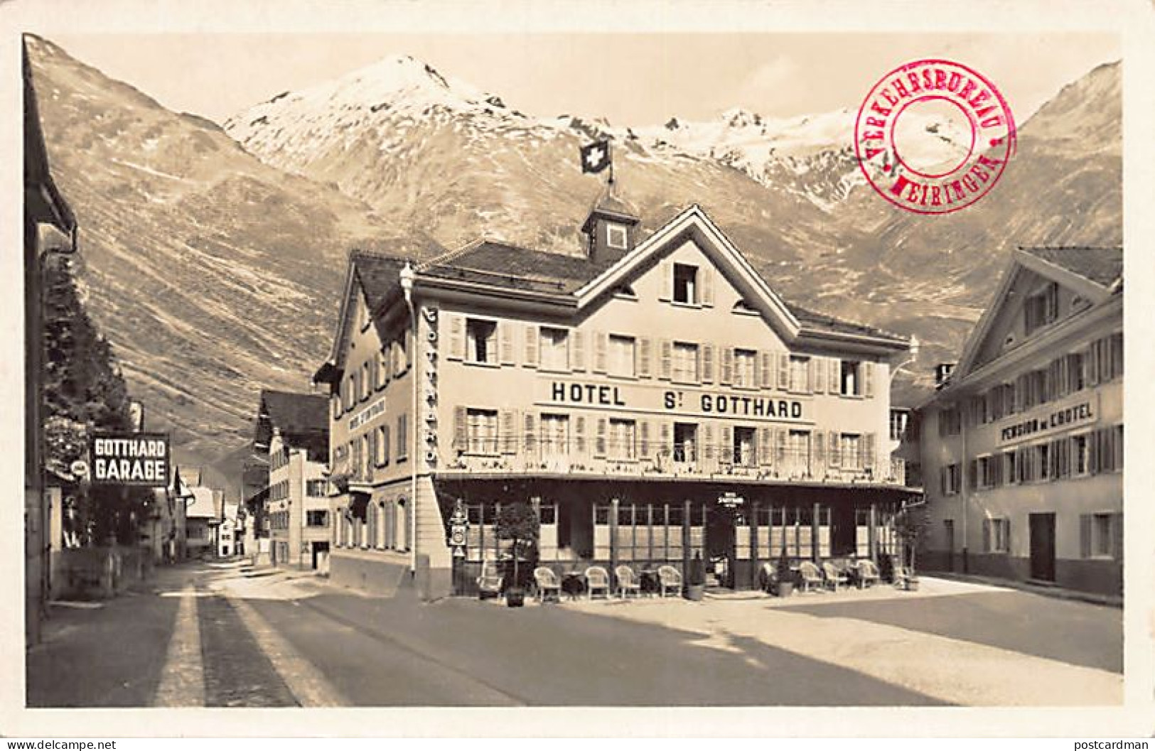 Schweiz - Meiringen (BE) Hotel St Gotthard - Gotthard Garage - Pension De L'Hotel - Ed. WZT  - Meiringen