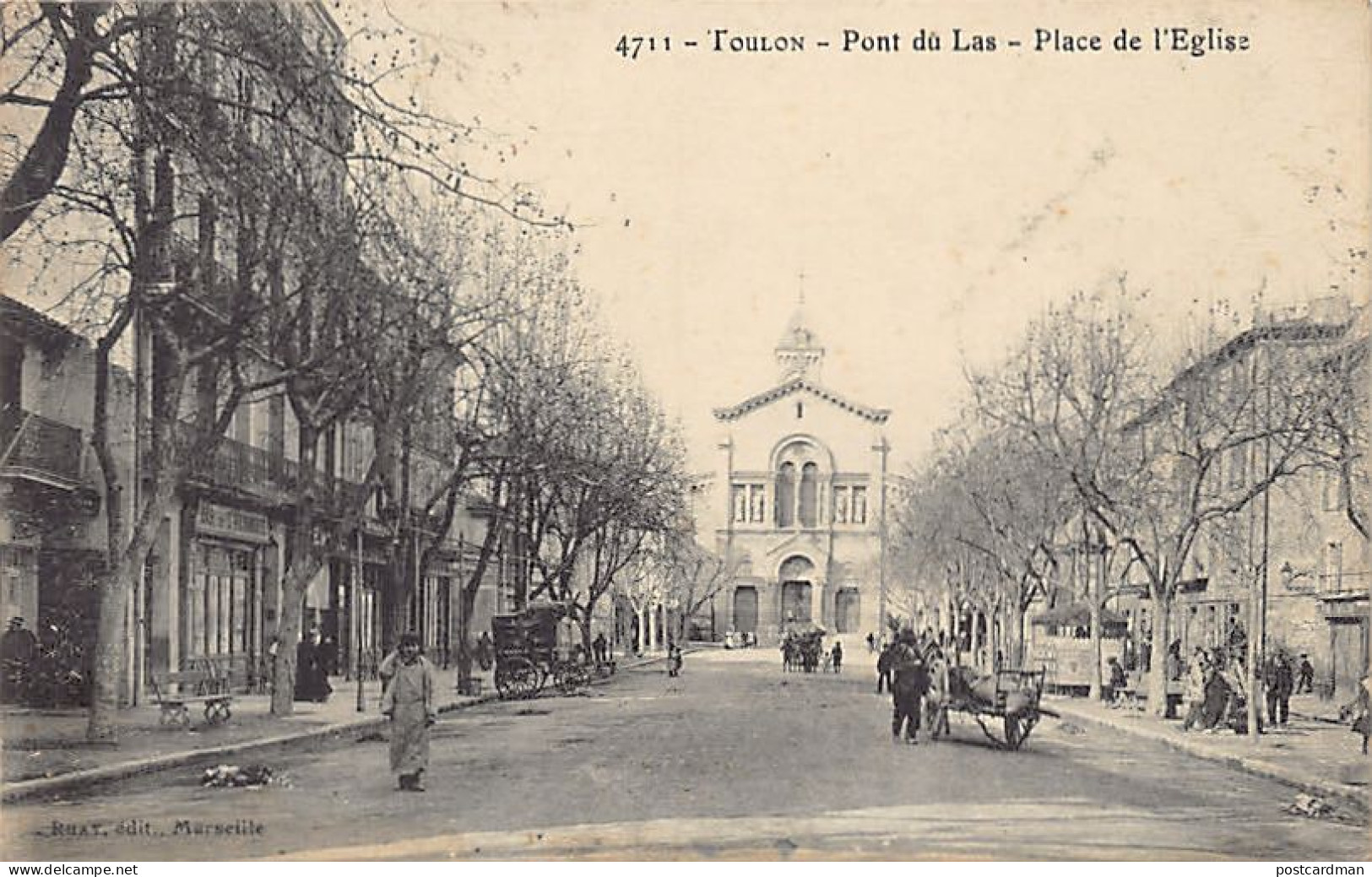 Toulon (83) Pont Du Las - Place De L'église - Ed. Ruat 4711 - Toulon