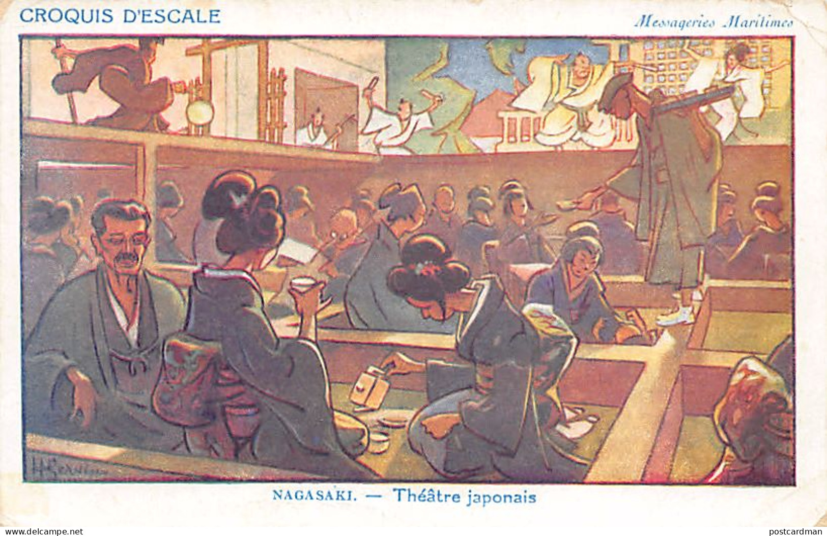 Japan - NAGASAKI - Japanese Theater By H. Gervèse - Publ. Messageries Maritimes - Other & Unclassified