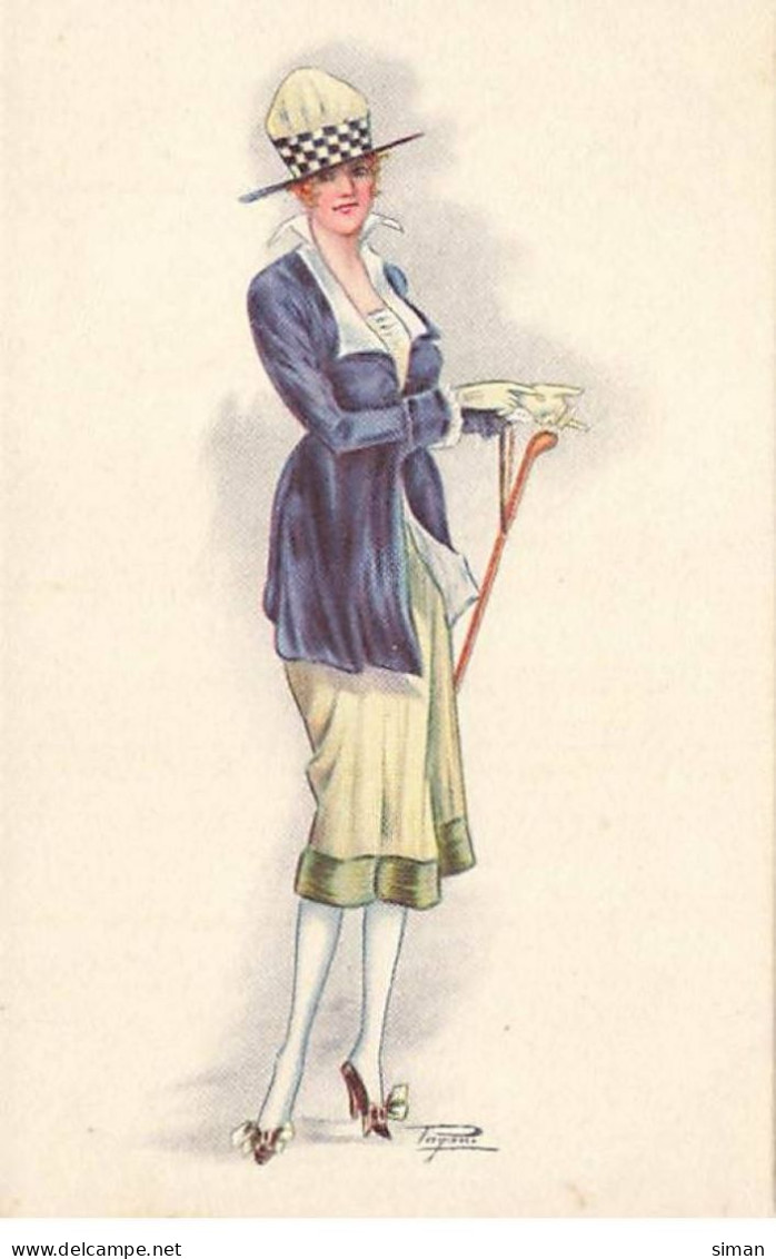 N°23862 - Illustrateur Pagani N°494-2 - Jeune Femme élégante Mettant Des Gants - Altri & Non Classificati