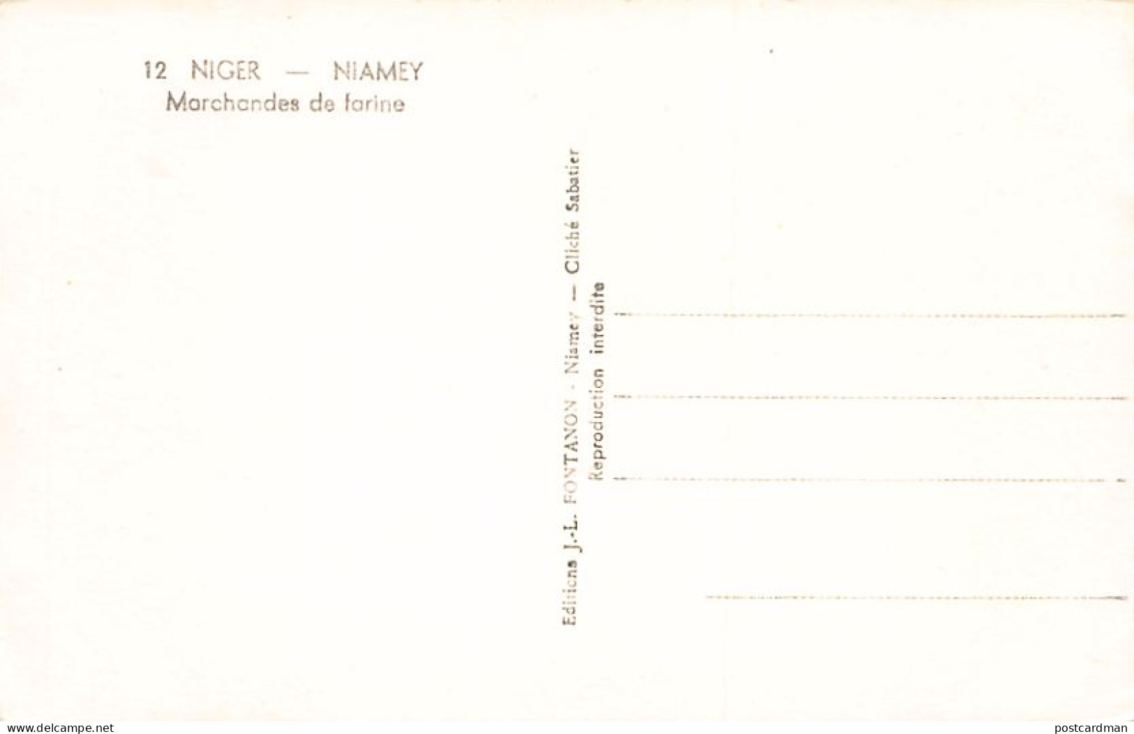 Niger - NIAMEY - Marchandes De Farine - Ed. J. L. Fontanon 12 - Níger