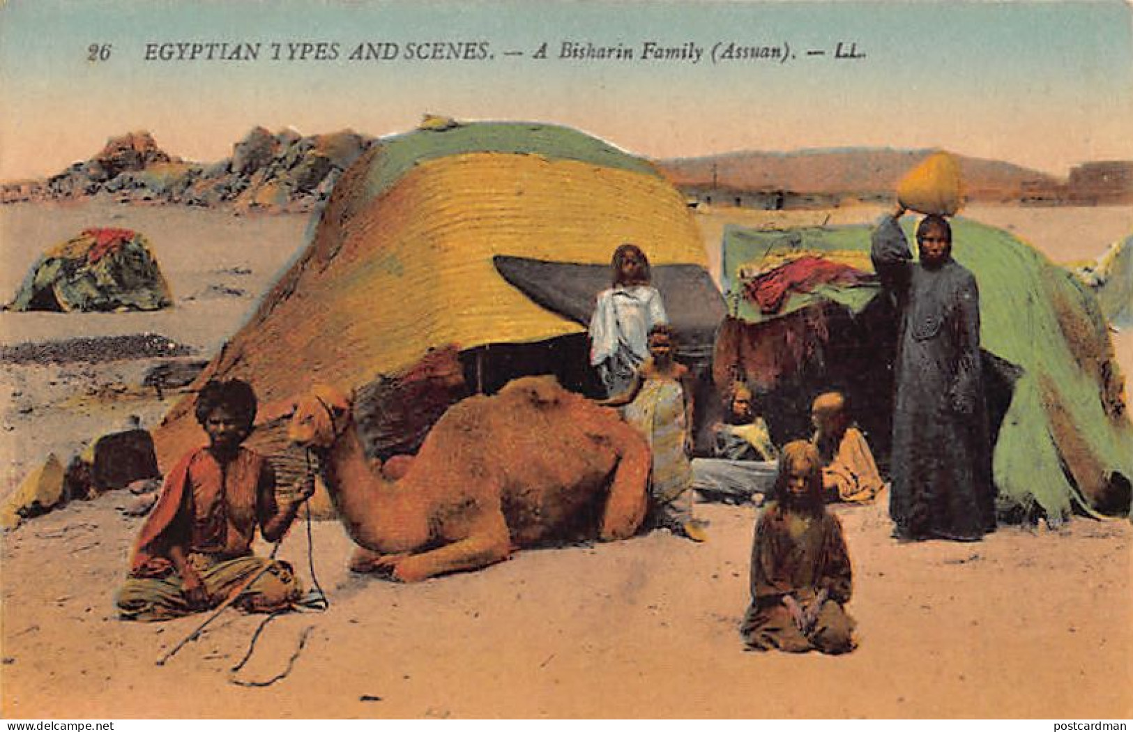 EGYPT - Egyptian Types And Scenes - A Bisharin Family In Aswan - Publ. LL 26 - Altri & Non Classificati