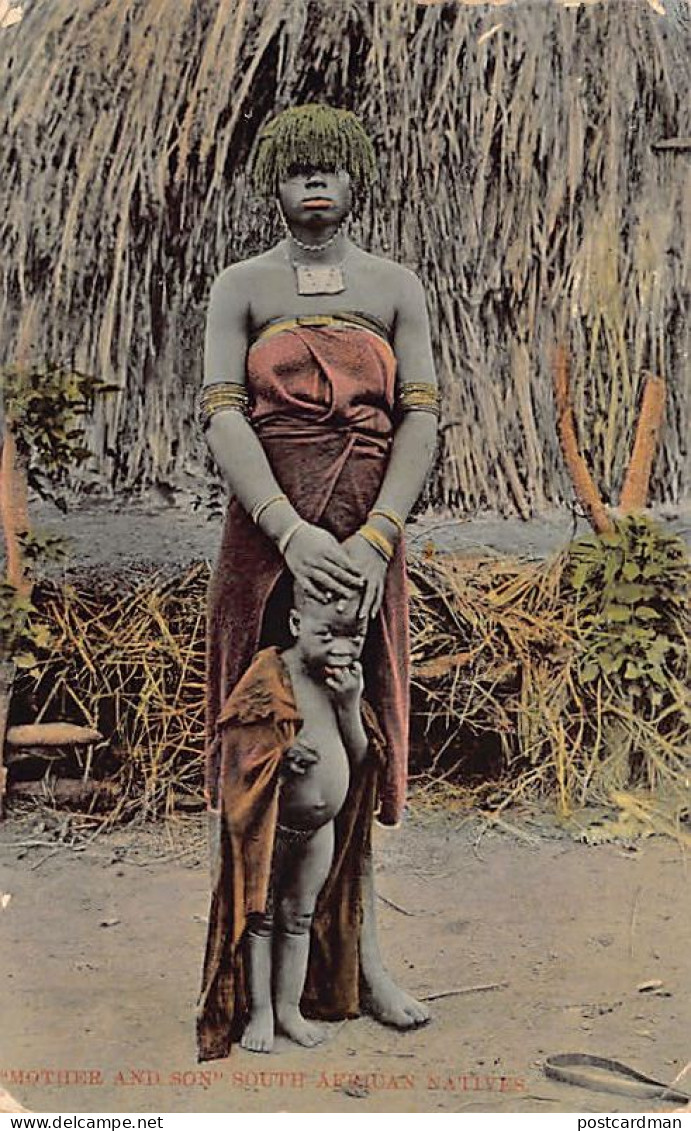 South Africa - Mother And Son - South African Natives - Publ. Hallis & Co.  - Zuid-Afrika