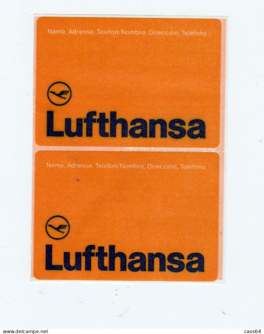 Lufthansa Foglio Di 2 Adesivi 11 X 8 Cm  ADESIVO STICKER  NEW ORIGINAL - Autocollants