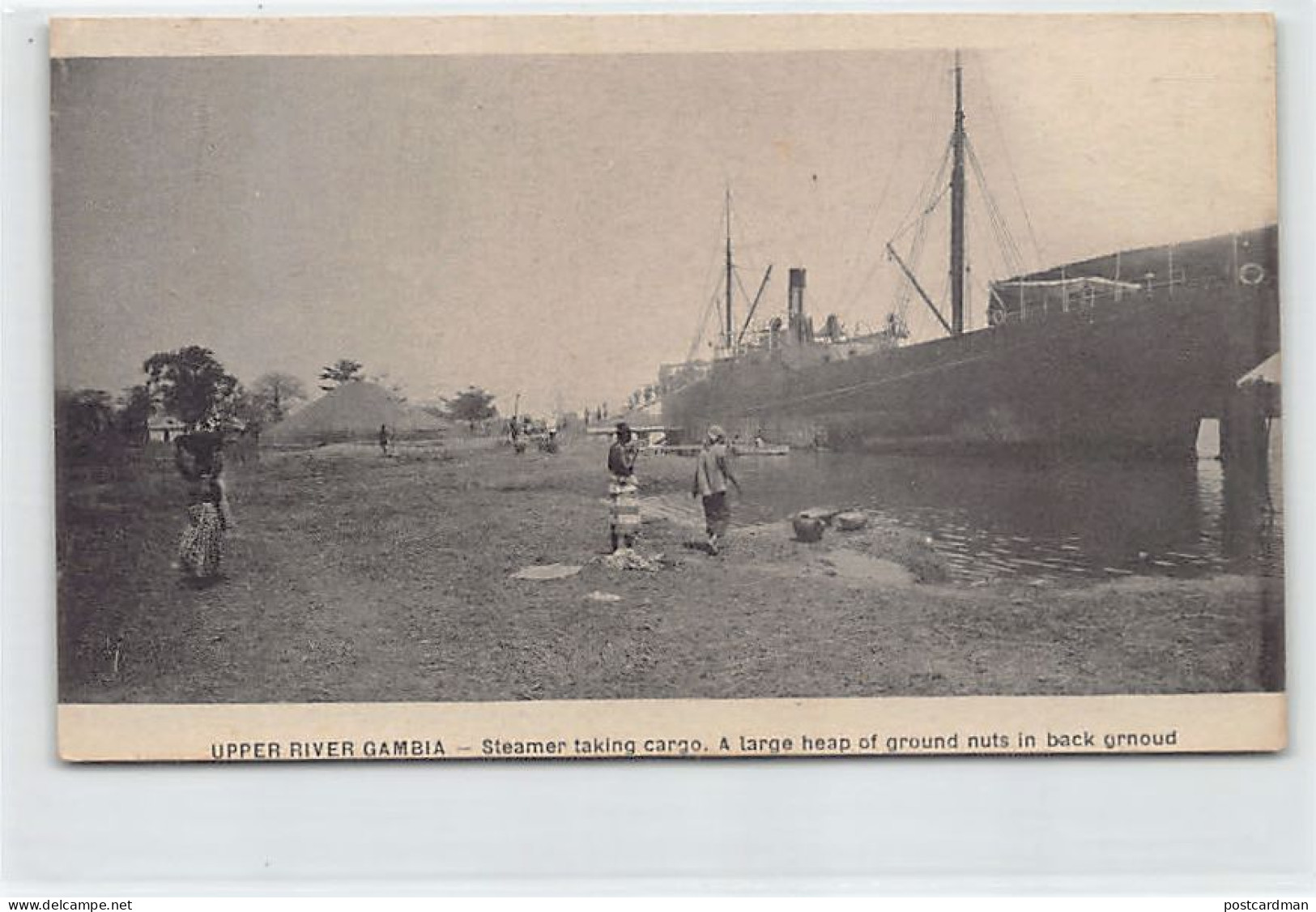 Gambia -  UPPER RIVER - Steamer Taking Cargo - SEE SCANS FOR CONDITION - Gambia