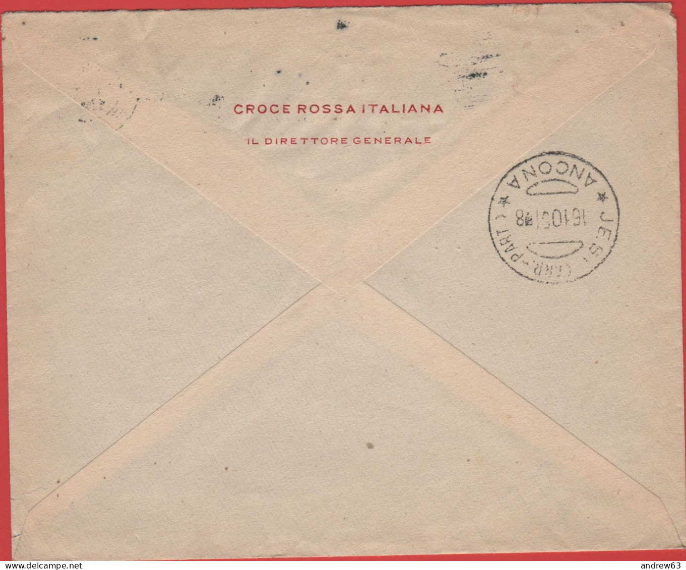 ITALIA - Storia Postale Repubblica - 1951 - 25 Italia Al Lavoro (Isolato) + Flamme La Lana - Lettera - Croce Rossa Itali - 1946-60: Poststempel