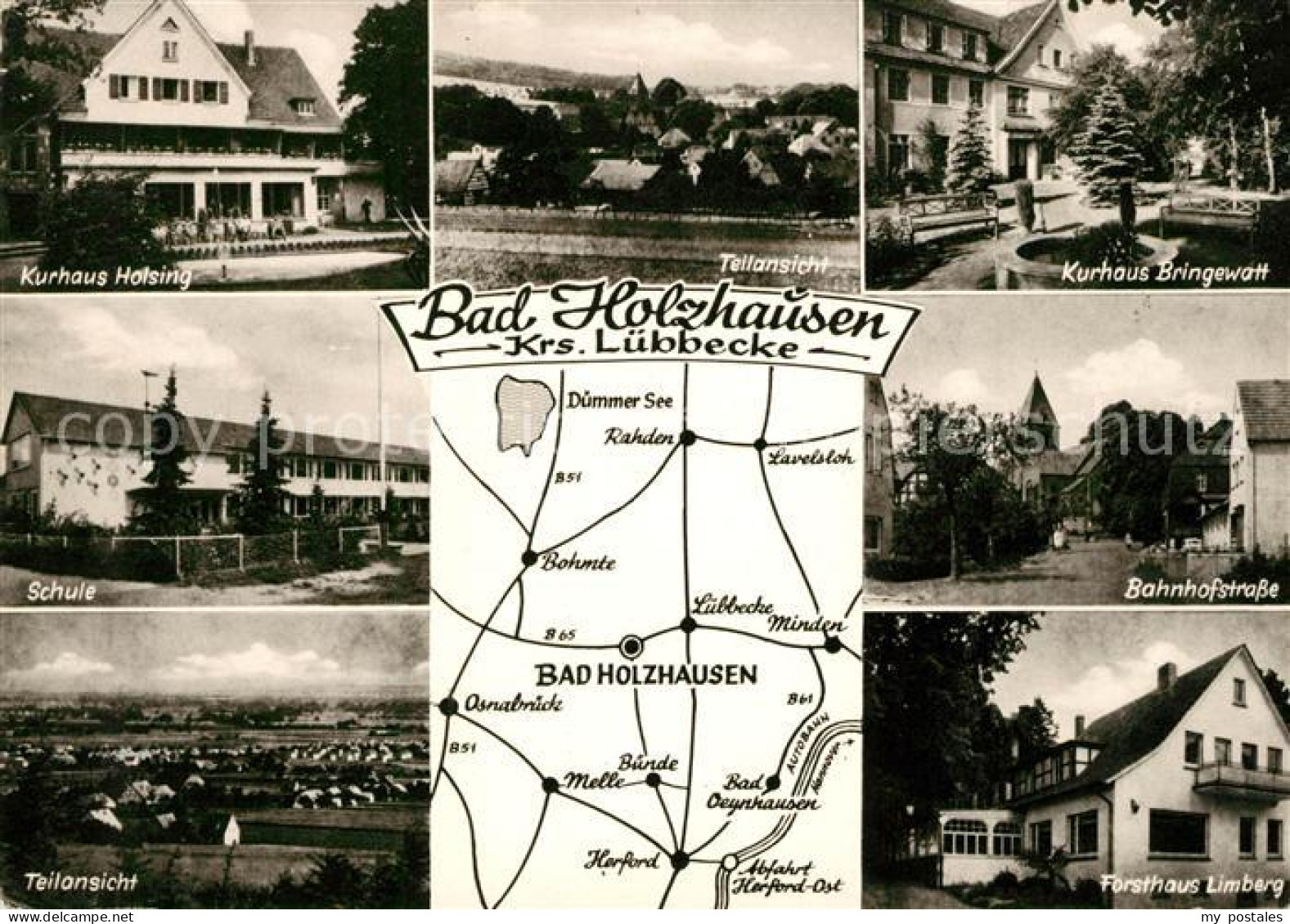 73167622 Bad Holzhausen Luebbecke Kurhaeuser Teilansichten Schule Bahnhofstrasse - Getmold