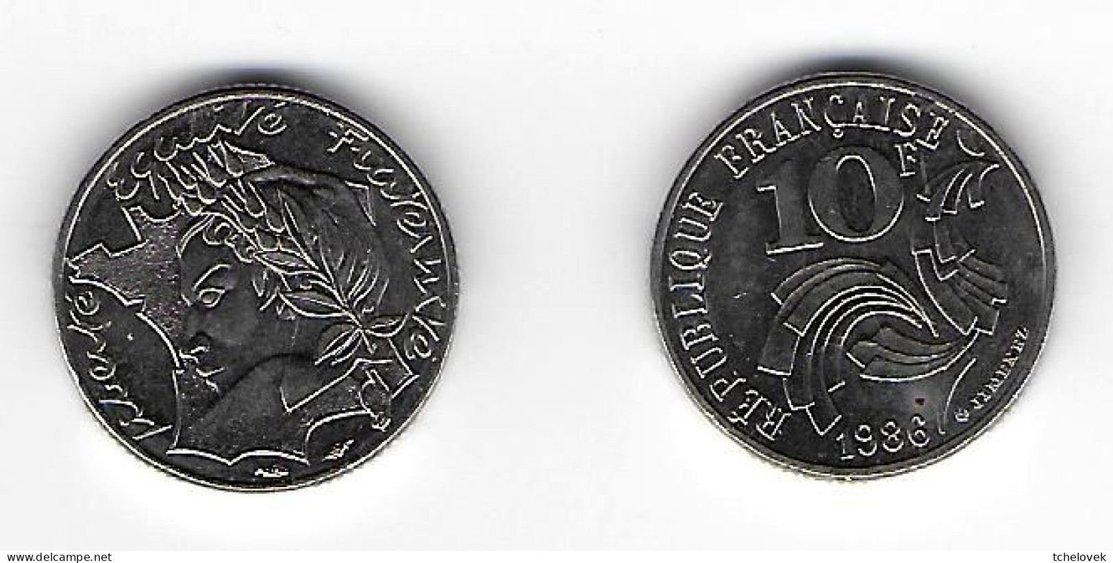 (Monnaies). France. 10 Fr 1986. Jimenez X2 - 10 Francs