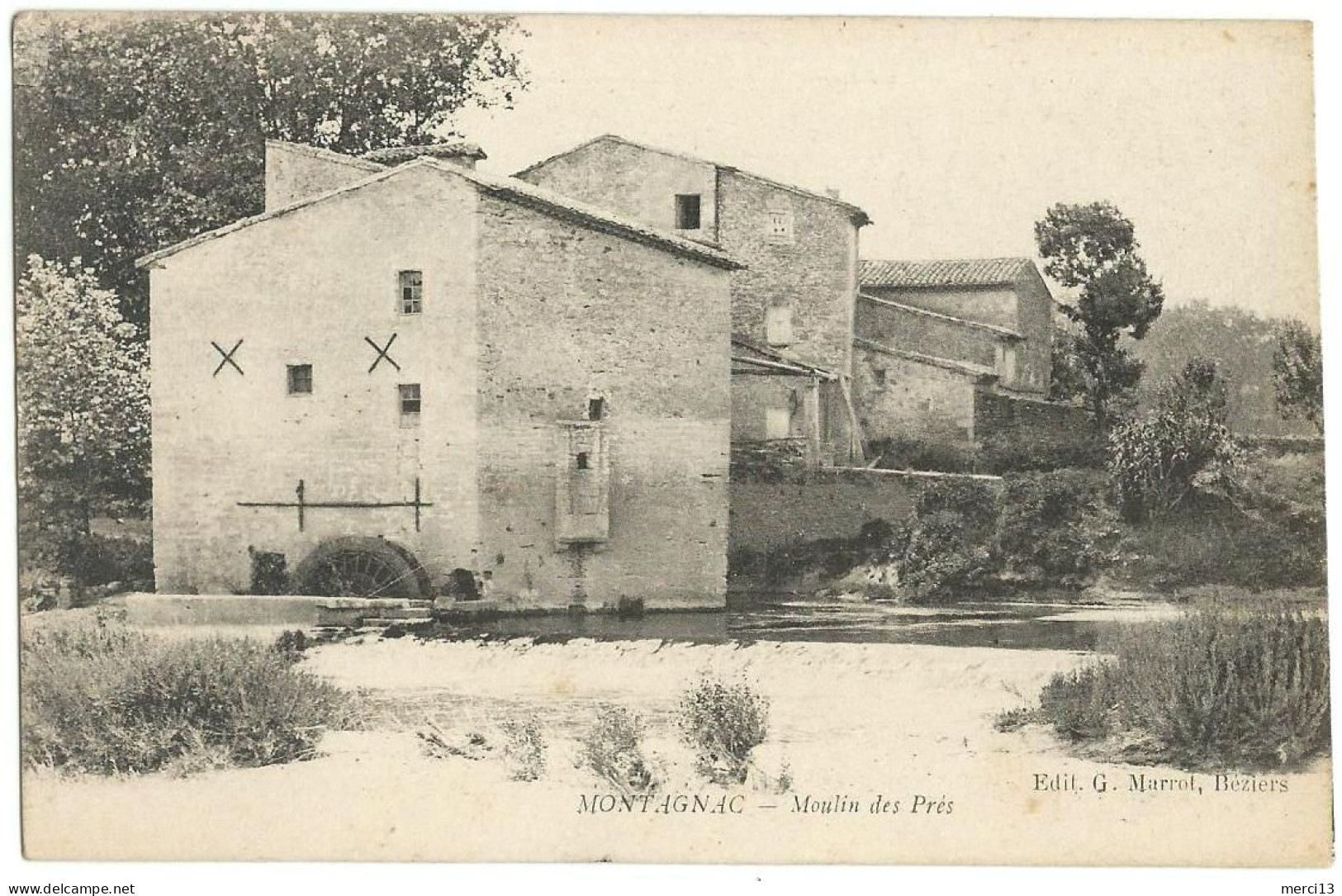 MONTAGNAC (34) – Moulin Des Prés. Editeur G. Marrot. - Montagnac