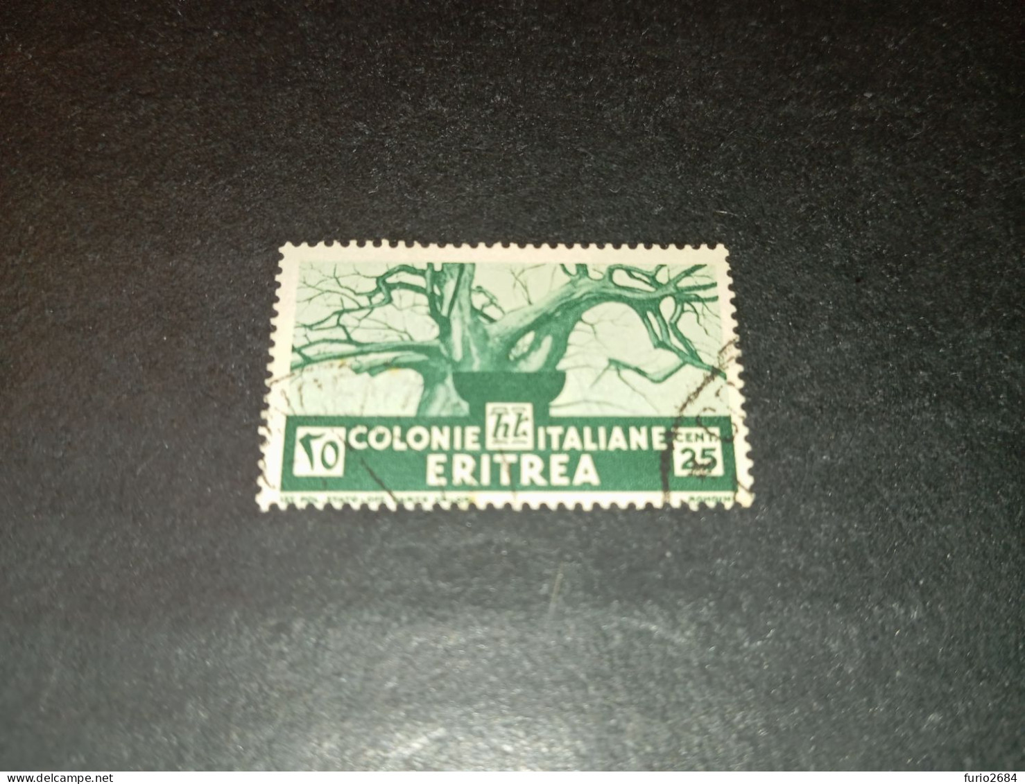 07AL07 COLONIE ITALIANE ERITREA 1933 SERIE PITTORICA 25 CENT. "O" - Eritrea