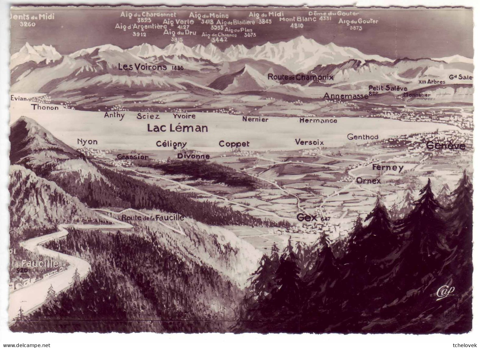 (01). Lac Leman. 3222 Vue Du Col De La Faucille & 2068 - Non Classificati