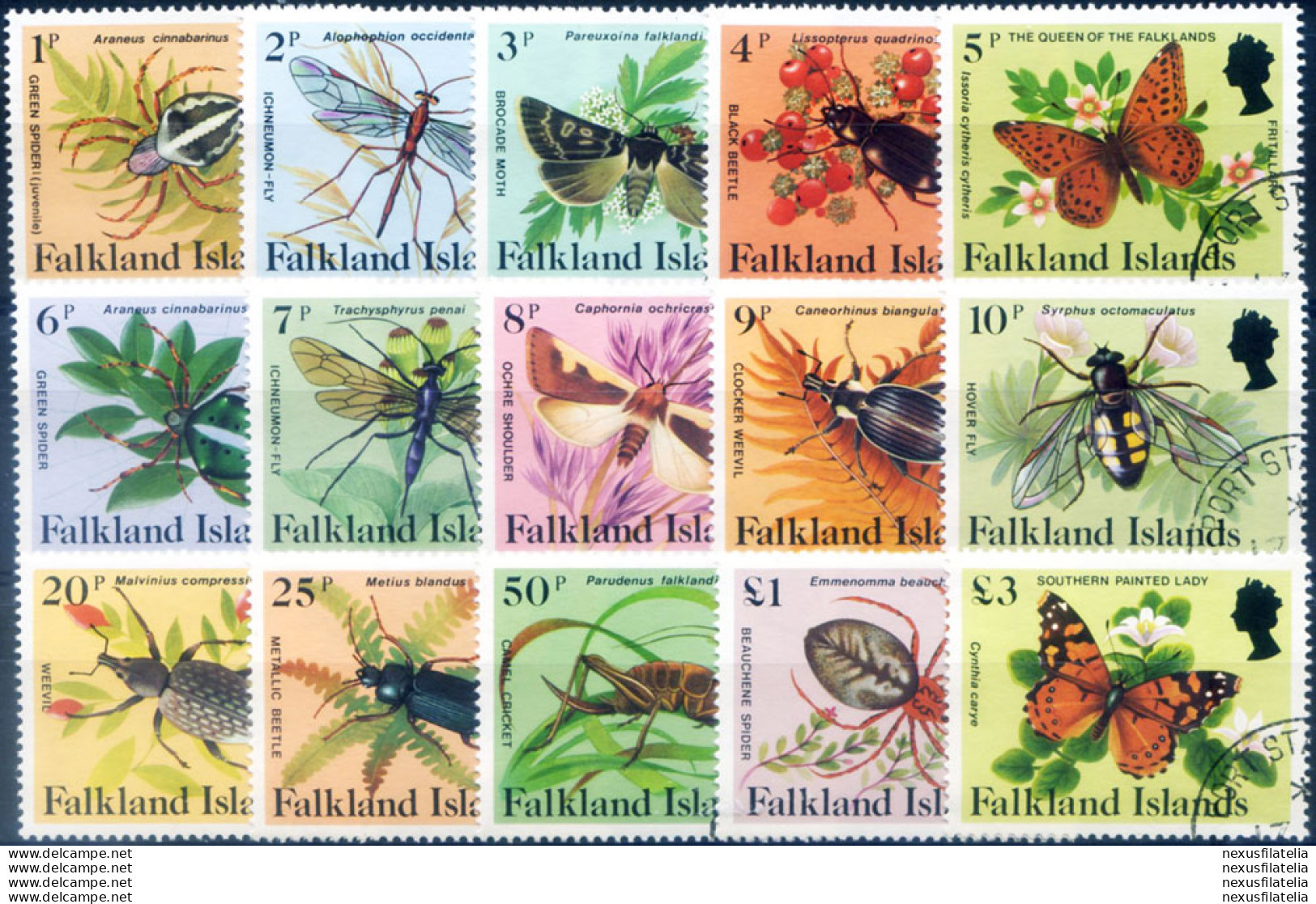 Definitiva. Fauna. Farfalle E Insetti 1984. Usati. - Falklandinseln