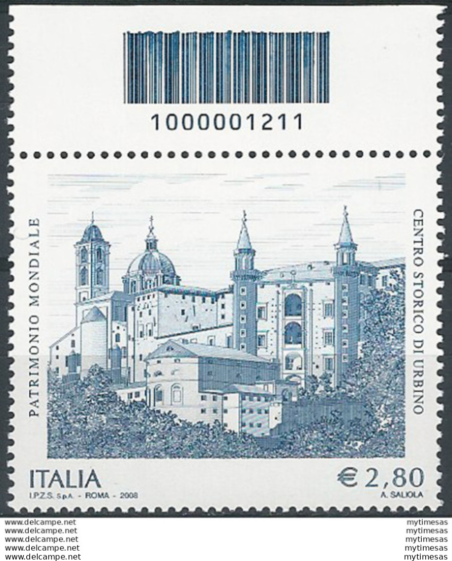 2008 Italia UNESCO Codice A Barre MNH Unif. 3117cb - Autres & Non Classés
