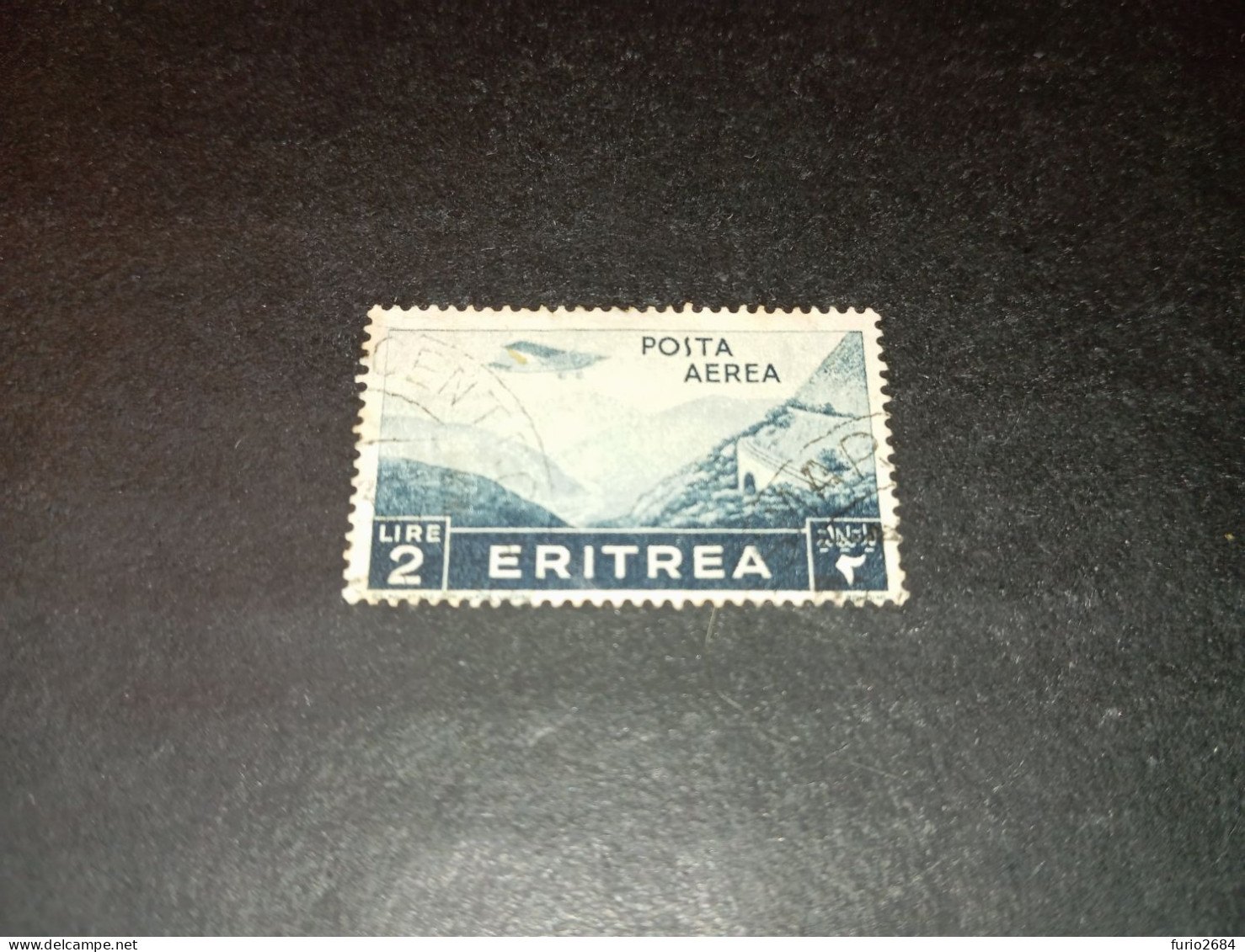07AL07 COLONIE ITALIANE ERITREA 1936 SERIE PITTORICA POSTA AEREA LIRE 2 "O" - Erythrée