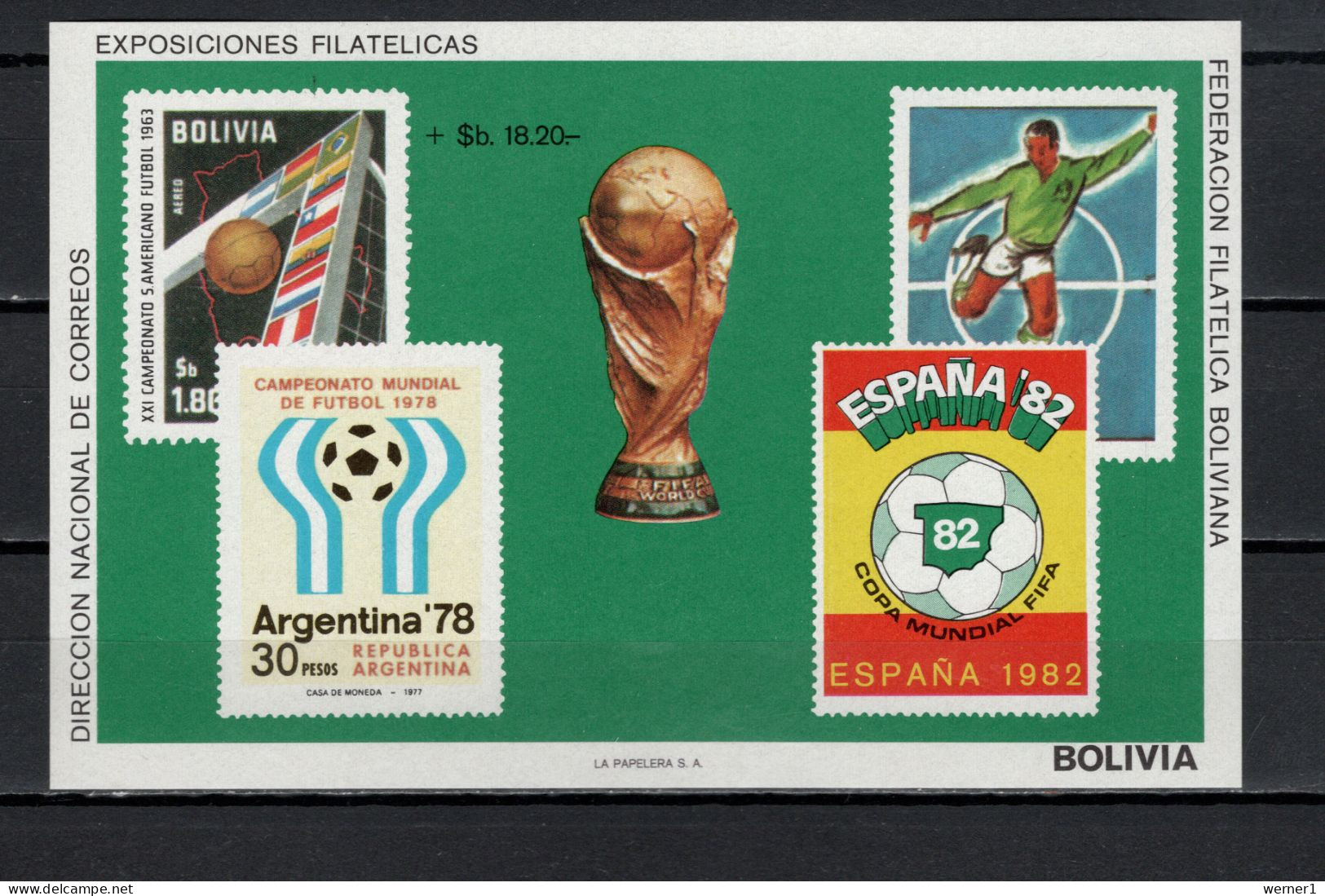 Bolivia 1979 Football Soccer World Cup S/s MNH -scarce- - 1978 – Argentine