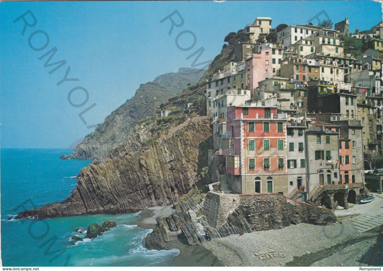 CARTOLINA  C12 RIOMAGGIORE,LA SPEZIA,LIGURIA-LE CINQUE TERRE-LA MARINA-MARE,VACANZA,SPIAGGIA,BELLA ITALIA,VIAGGIATA 1992 - La Spezia