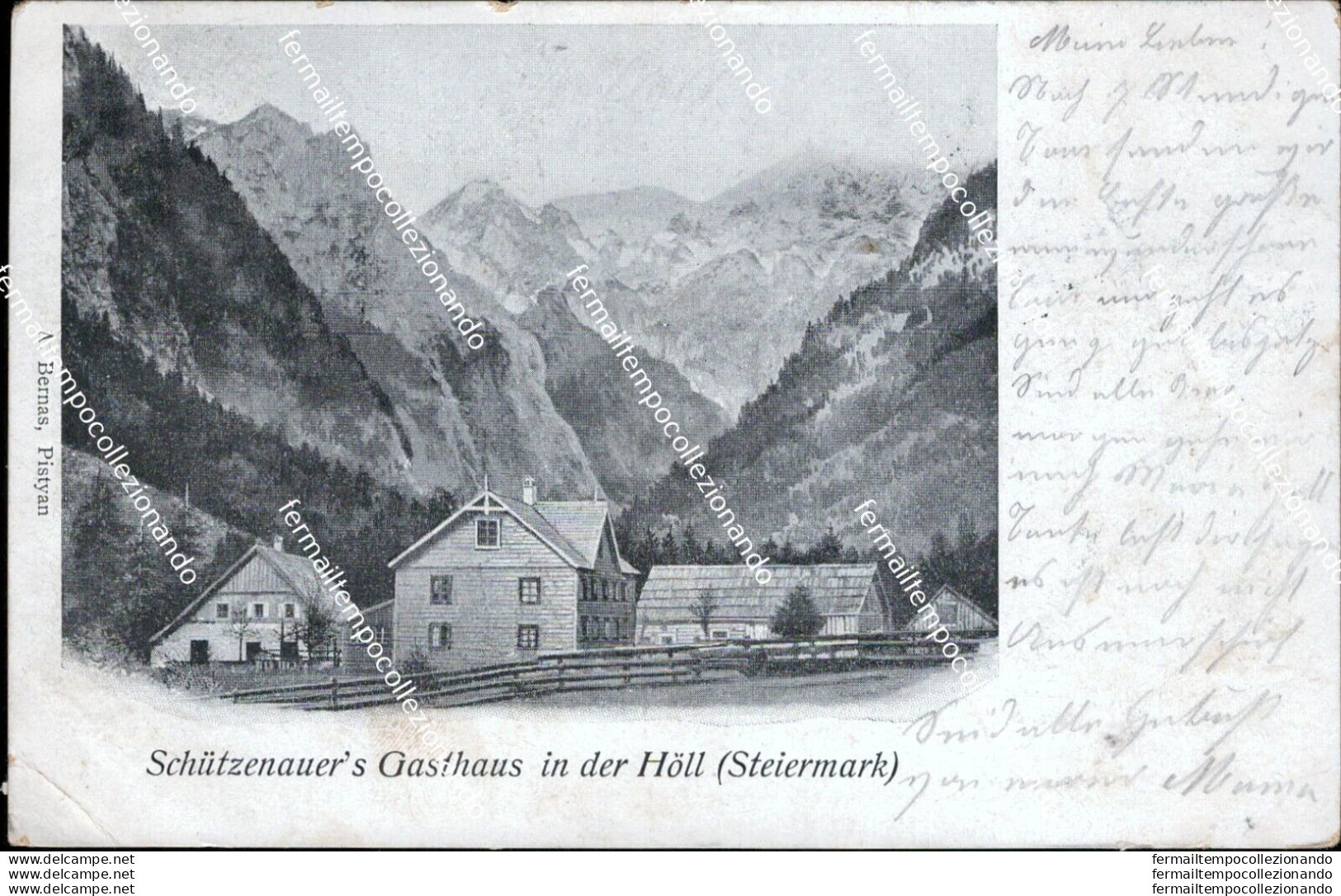 Au184 Cartolina Schutzenauer's Gasthaus In Der Holl 1901 - Altri & Non Classificati