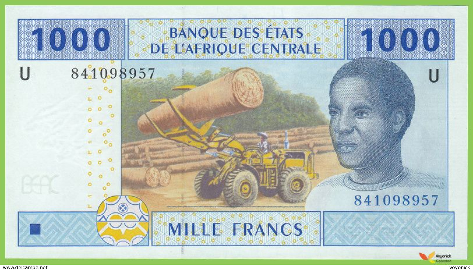 Voyo CENTRAL AFRICAN STATES CAMEROON 1000 Francs 2002(2017) P207Ue B107Uf U UNC - Centraal-Afrikaanse Staten