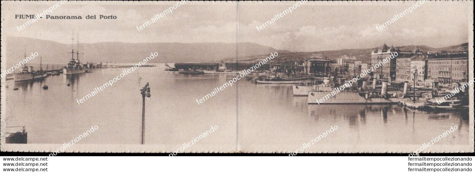 Au221 Cartolina Fiume Doppia 1921  Croazia - Altri & Non Classificati
