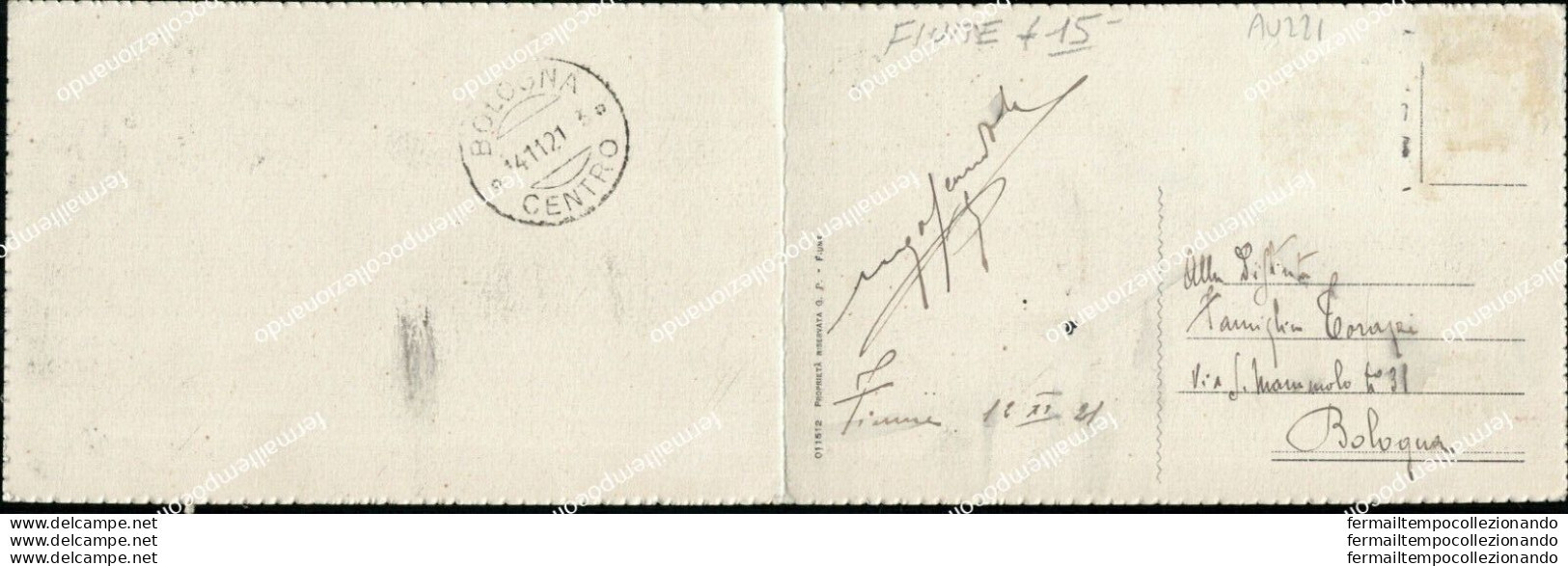 Au221 Cartolina Fiume Doppia 1921  Croazia - Autres & Non Classés