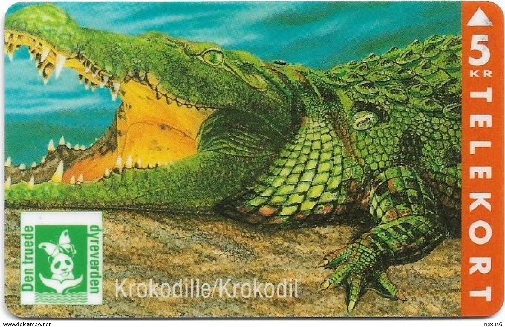 Denmark - KTAS - Crocodile, Krokodille - TDKP110 - 10.1994, 5kr, 2.000ex, Used - Denemarken