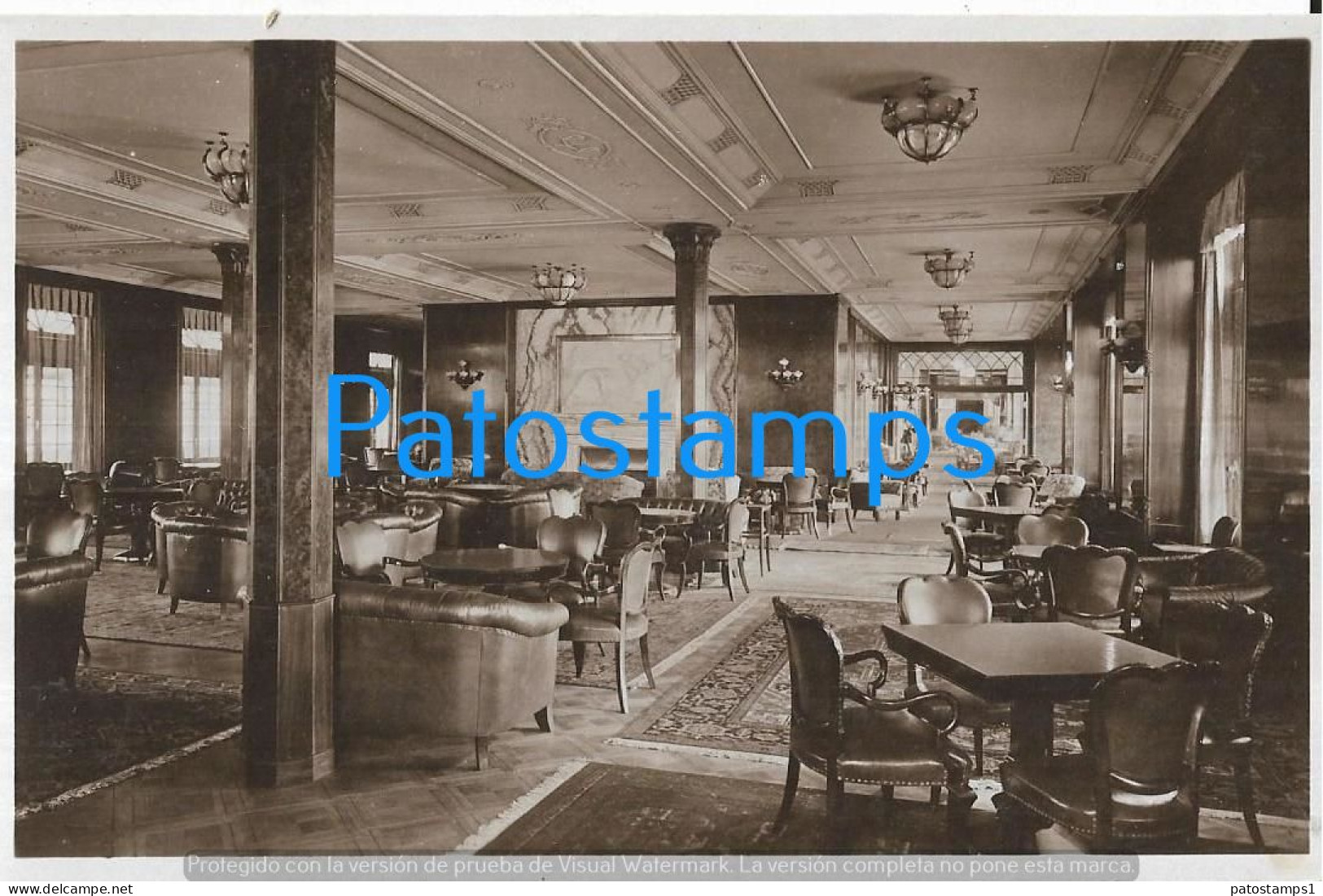 228462 SHIP BARCO CAP ARCONA SMOKING ROOM INTERIOR POSTAL POSTCARD - Andere & Zonder Classificatie