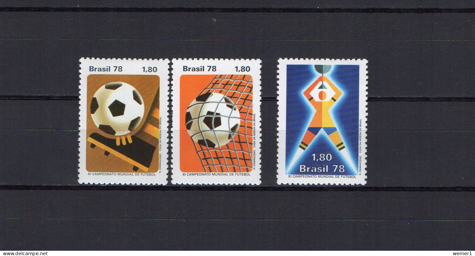 Brazil 1978 Football Soccer World Cup Set Of 3 MNH - 1978 – Argentine