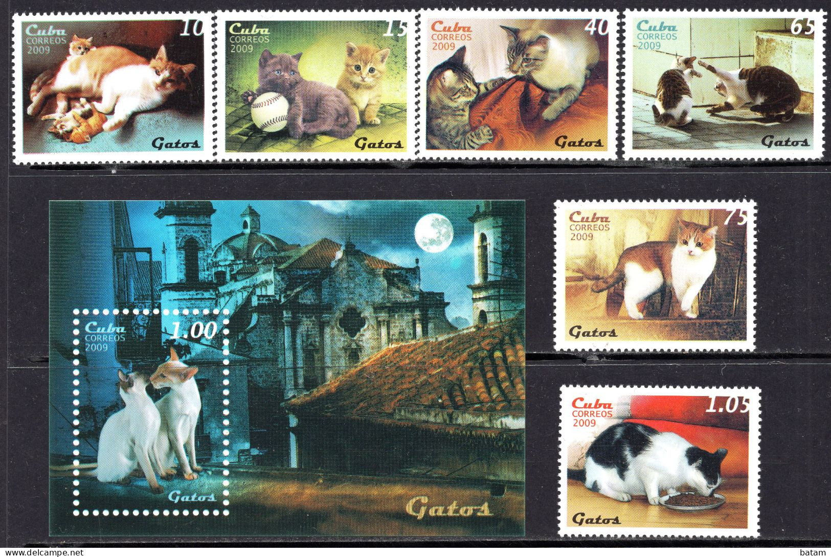 CUBA 2010 - Cats - MNH Set + Souvenir Sheet - Unused Stamps