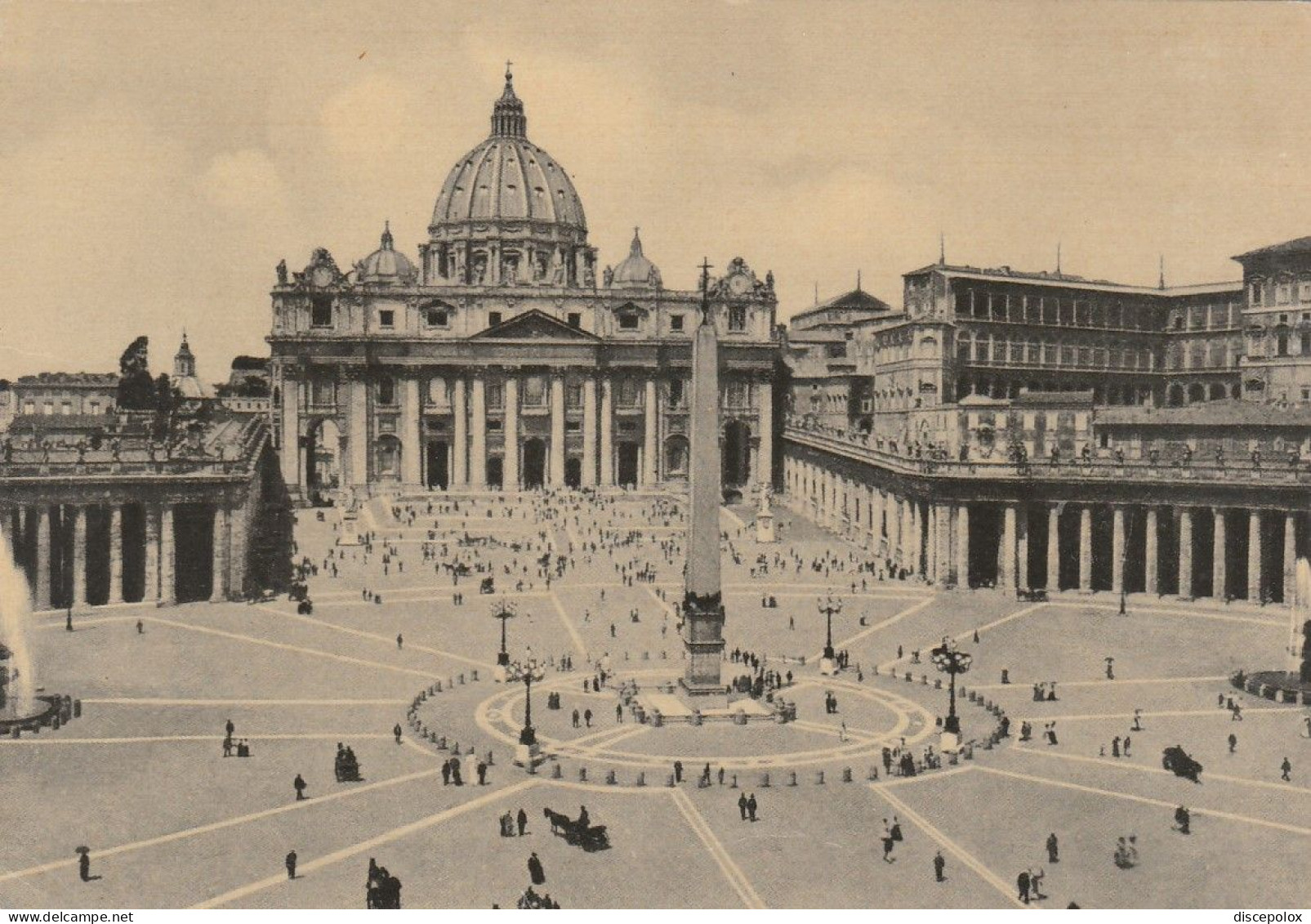 AD300 Roma - Basilica E Piazza Di San Pietro - Obelisco / Viaggiata 1952 - San Pietro
