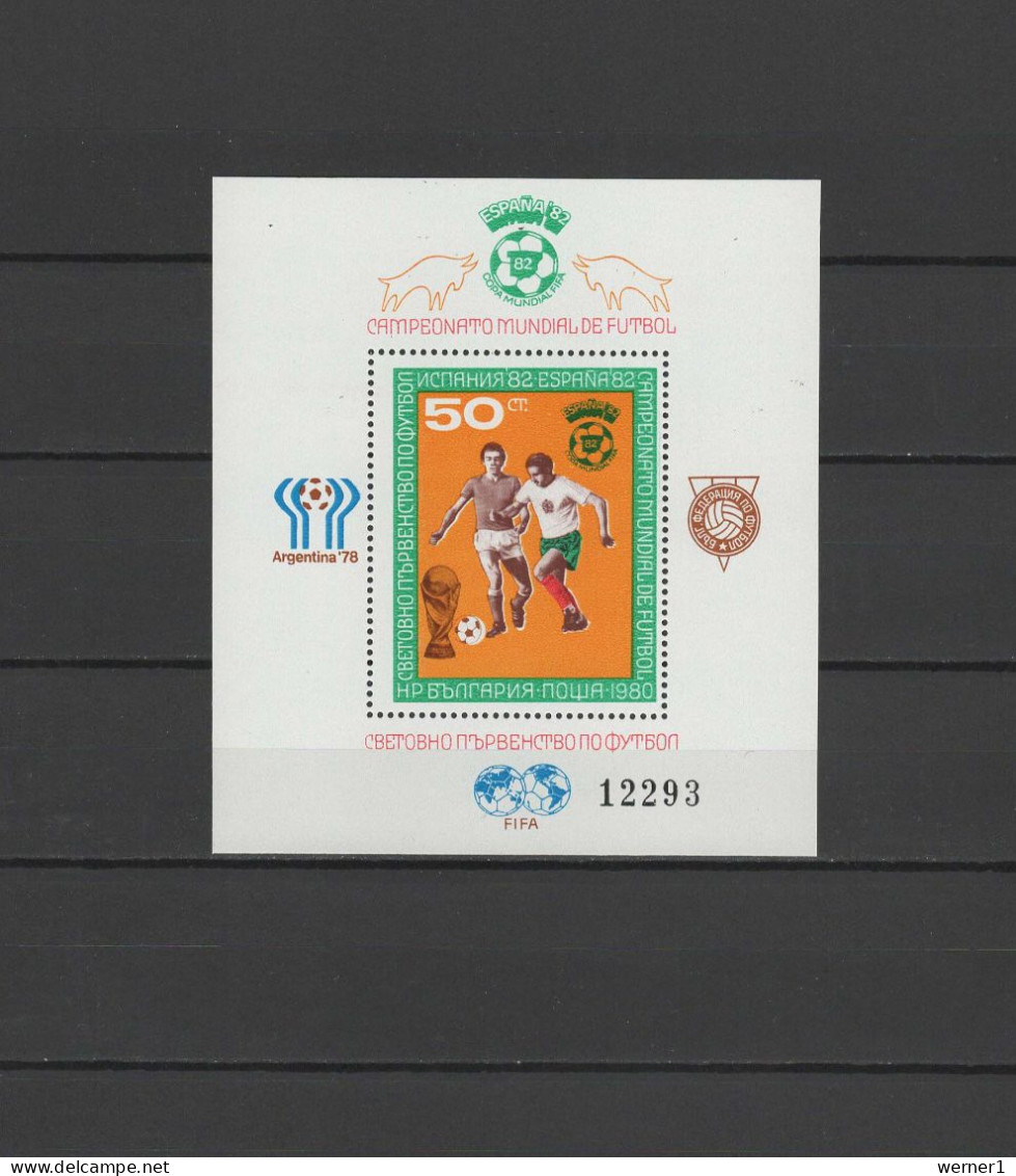 Bulgaria 1980 Football Soccer World Cup S/s MNH - 1978 – Argentine