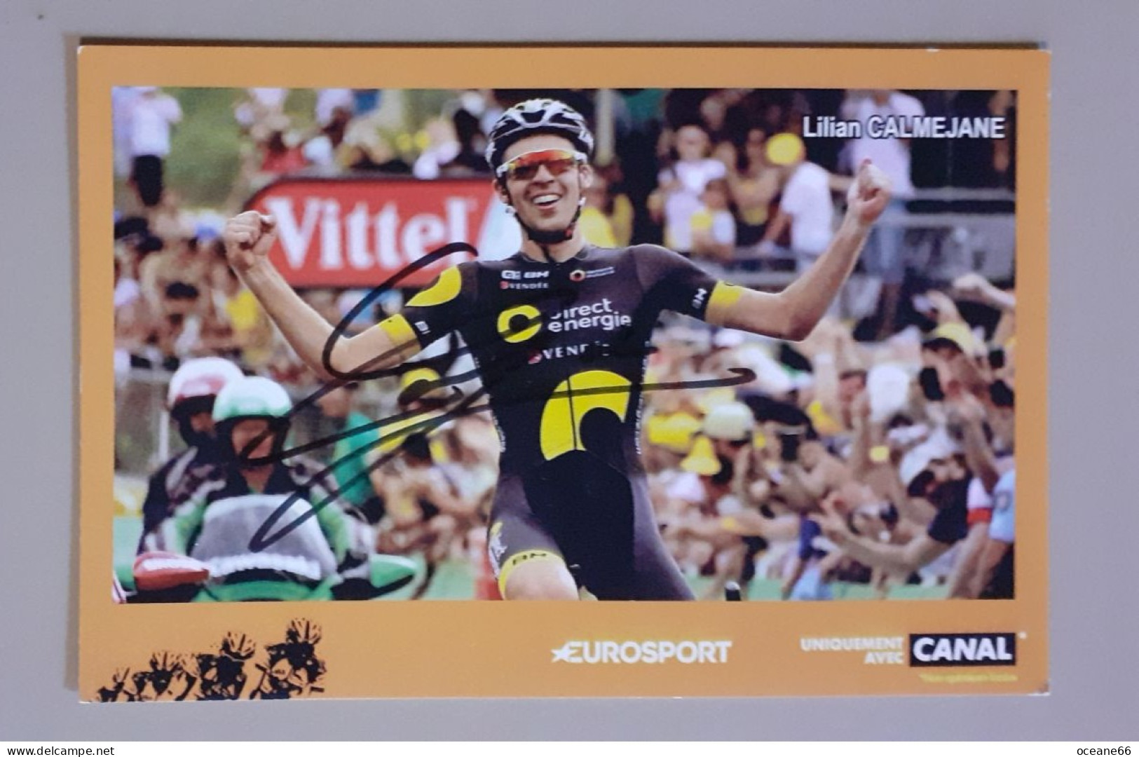 Autographe Lilian Calmejane Direct Energie 2018 Eurosport - Cyclisme