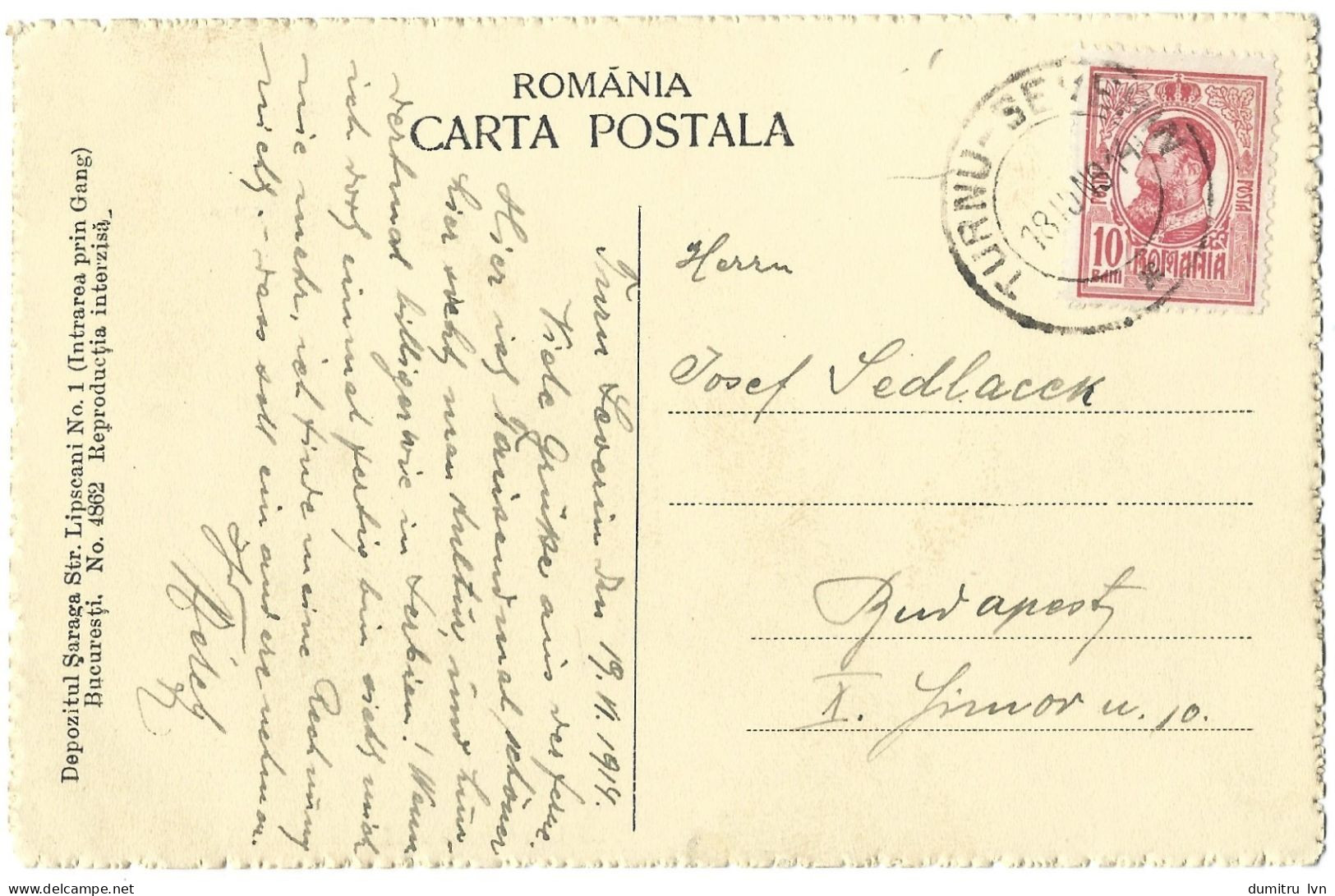 ROMANIA 1914 TURNU-SEVERIN - GENERAL VIEW OF THE PARK. BUILDINGS, ARCHITECTURE, PEOPLE - Romania