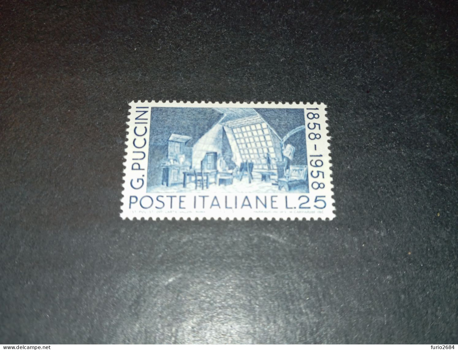 07AL07 REPUBBLICA ITALIANA 1958 CENTENARIO NASCITA DI GIACOMO PUCCINI "XX" - 1946-60: Mint/hinged