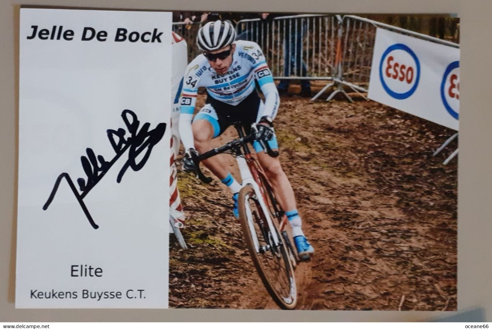 Autographe Jelle De Bock Keukens Buysse CT - Ciclismo