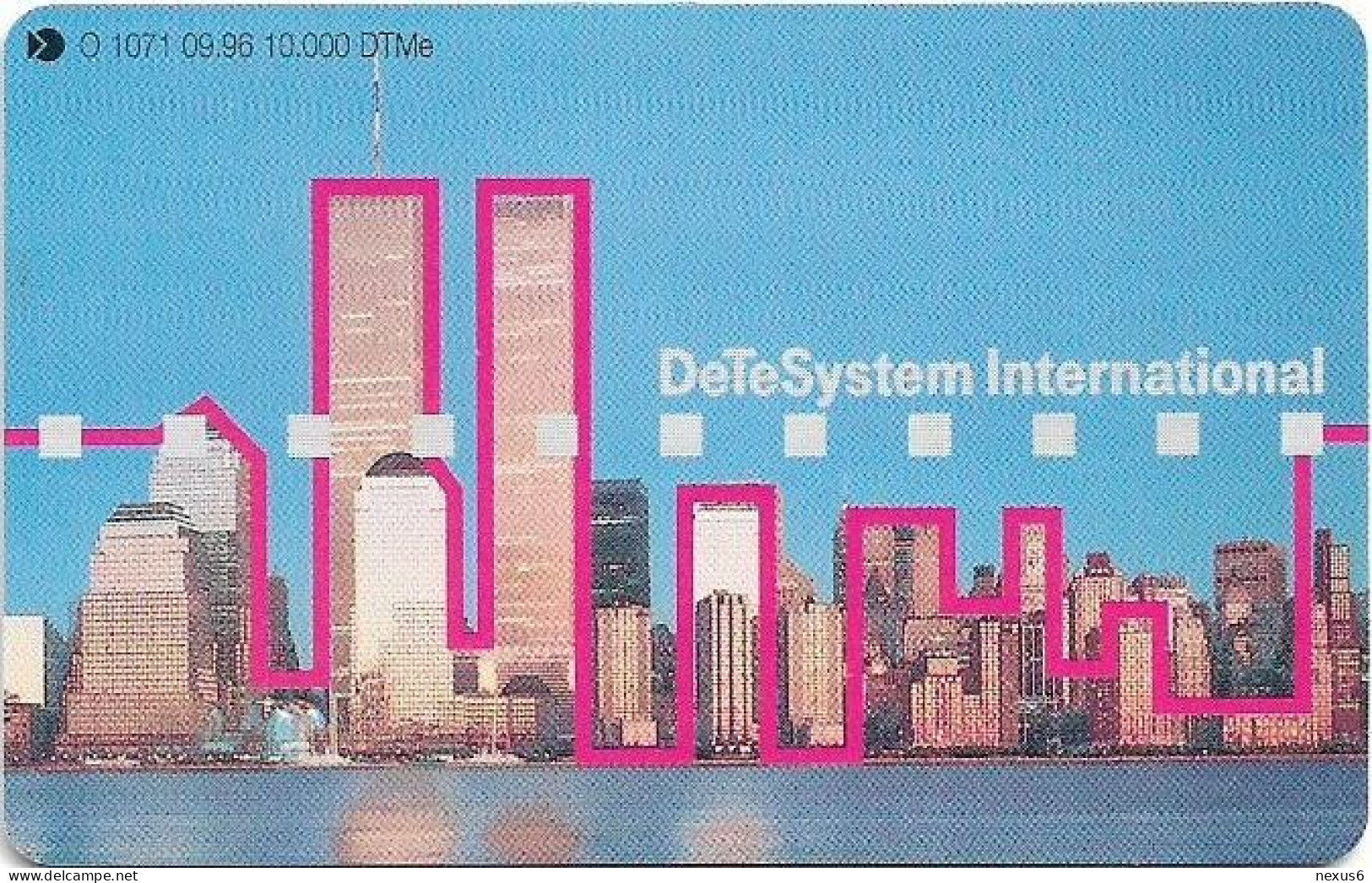 Germany - DeTeSystem International - New York - O 1071 - 09.1996, 6DM, 10.000ex, Used - O-Reeksen : Klantenreeksen